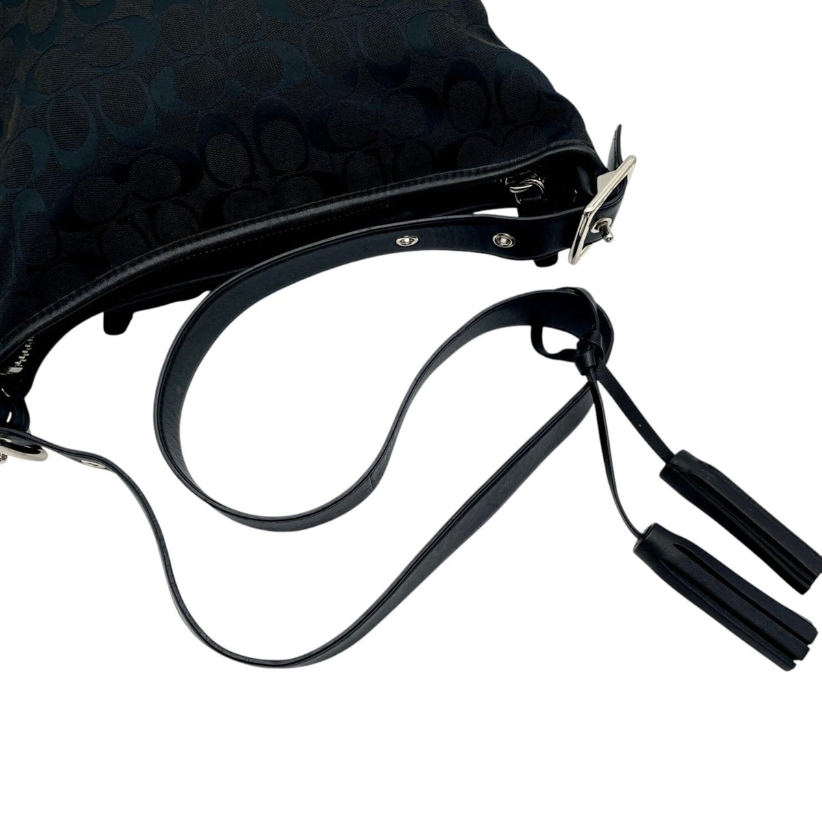 Coach Black Canvas Leather Crossbody Bag Shoulder Bag (Pre-Owned)