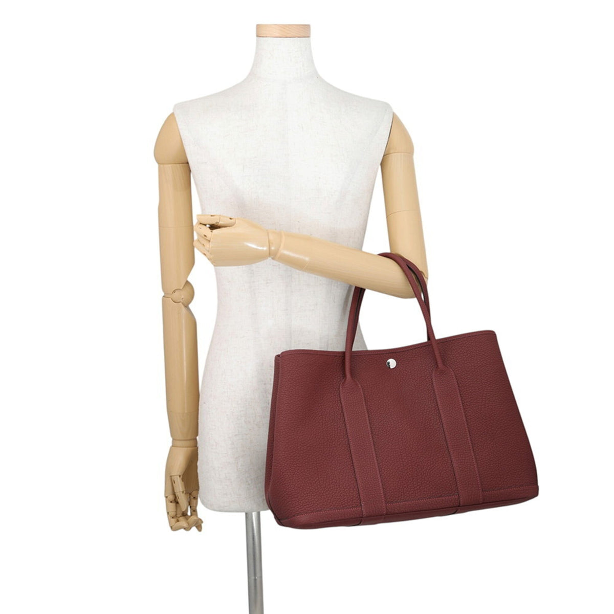 Hermes Rouge H Negonda Leather Handbag Tote Bag (Pre-Owned)