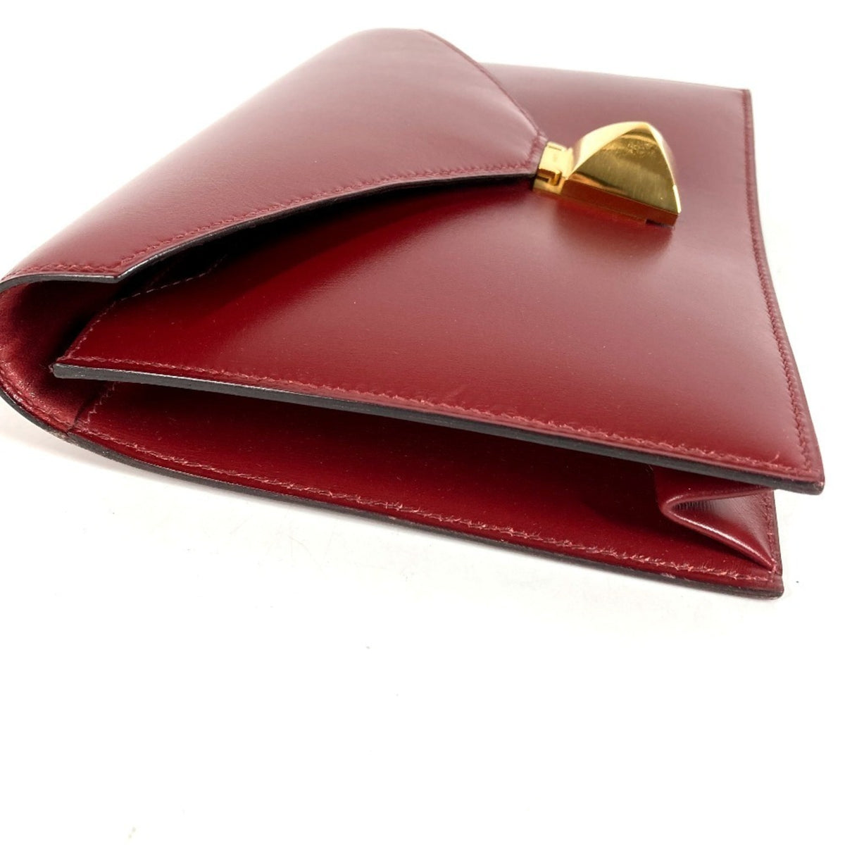 Hermes Brown Box Calf Leather Clutch Bag Handbag (Pre-Owned)