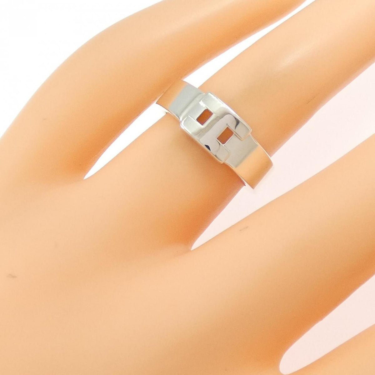 Hermes Silver 925 Band Ring (Pre-Owned)