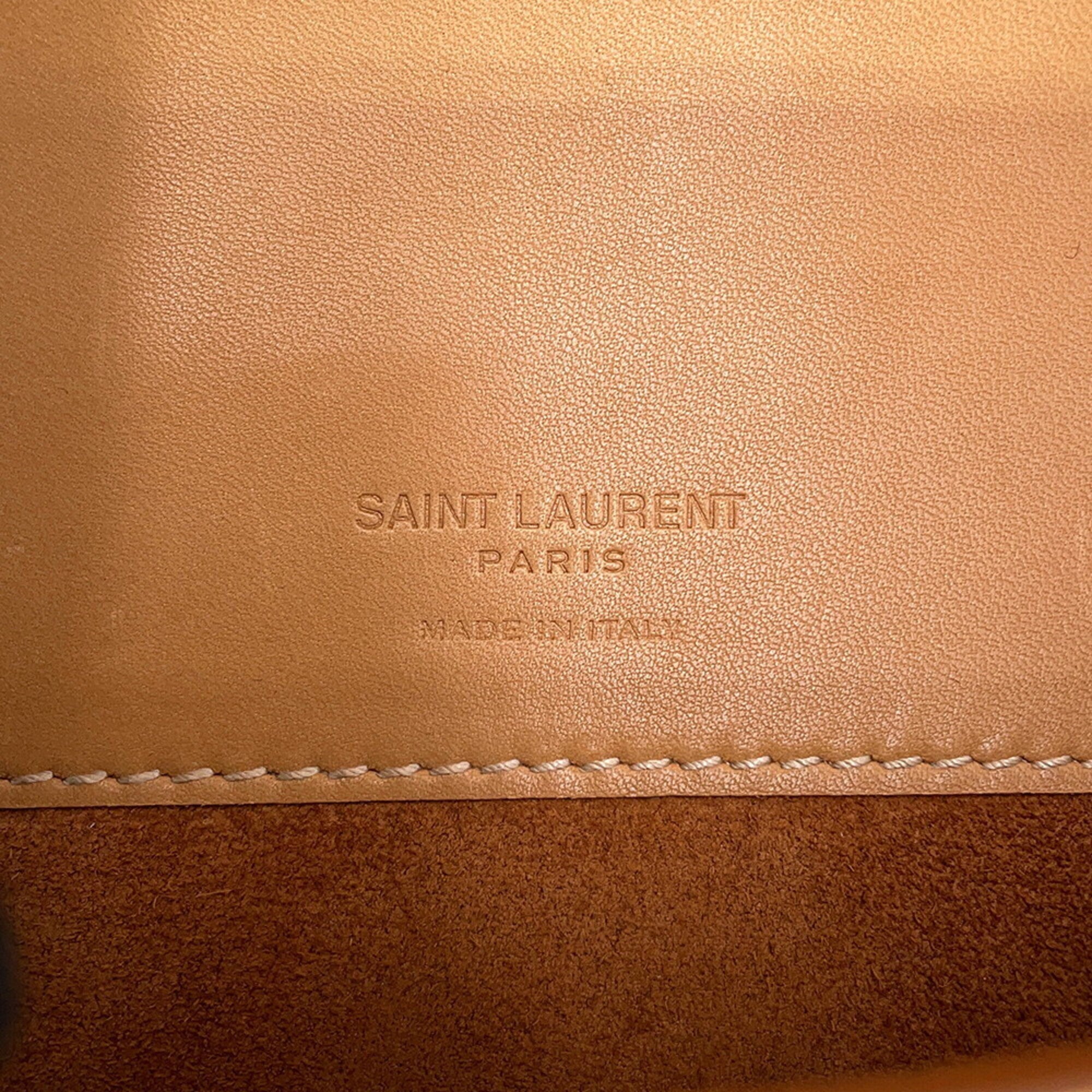 Yves Saint Laurent Beige Leather Handbag Shoulder Bag (Pre-Owned)