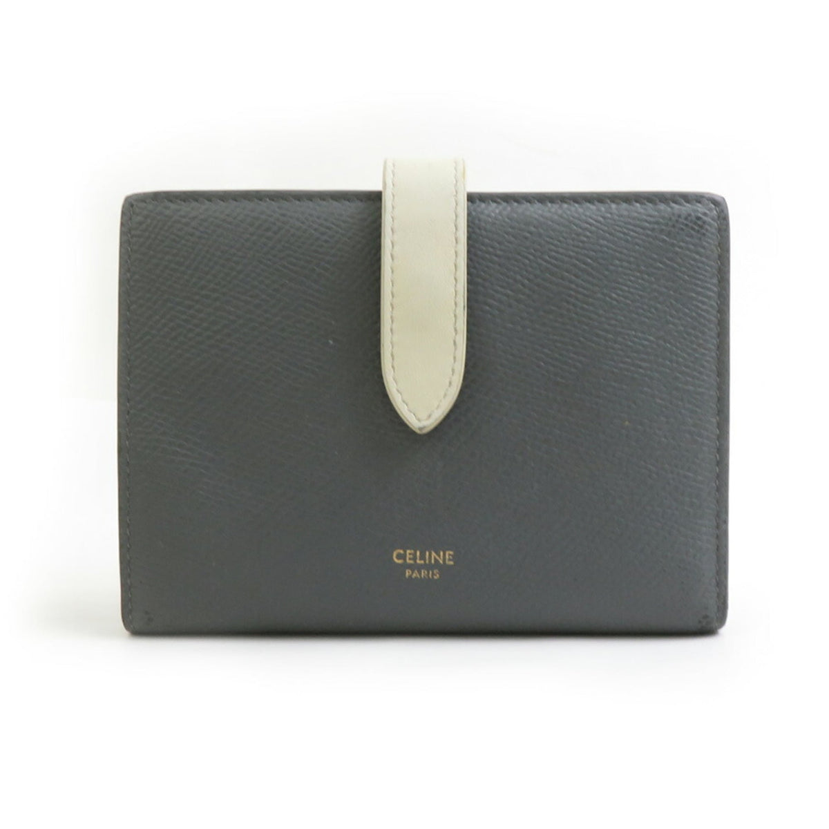 Celine Gray Ivory Leather Wallet (Bi-Fold) (Pre-Owned)