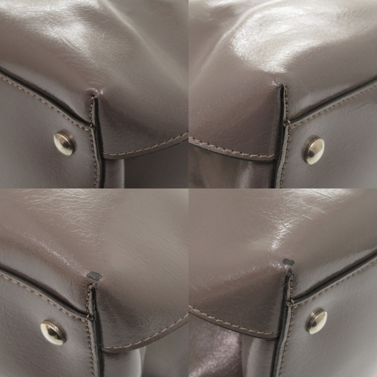 Burberry Gray Patent Leather Shoulder Bag (Pre-Owned)