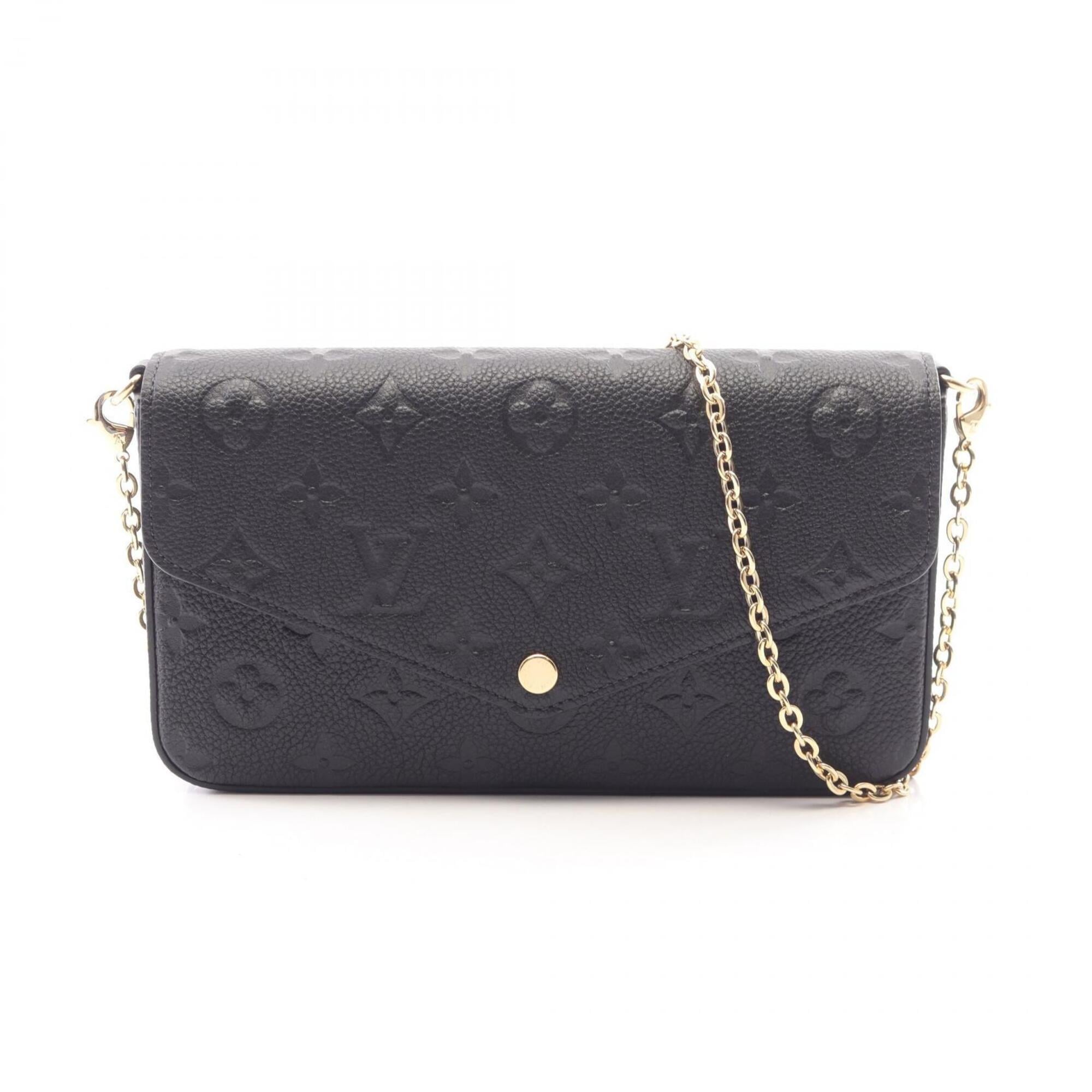 Louis Vuitton Black Leather Handbag Pochette Pouch Shoulder Bag (Pre-Owned)