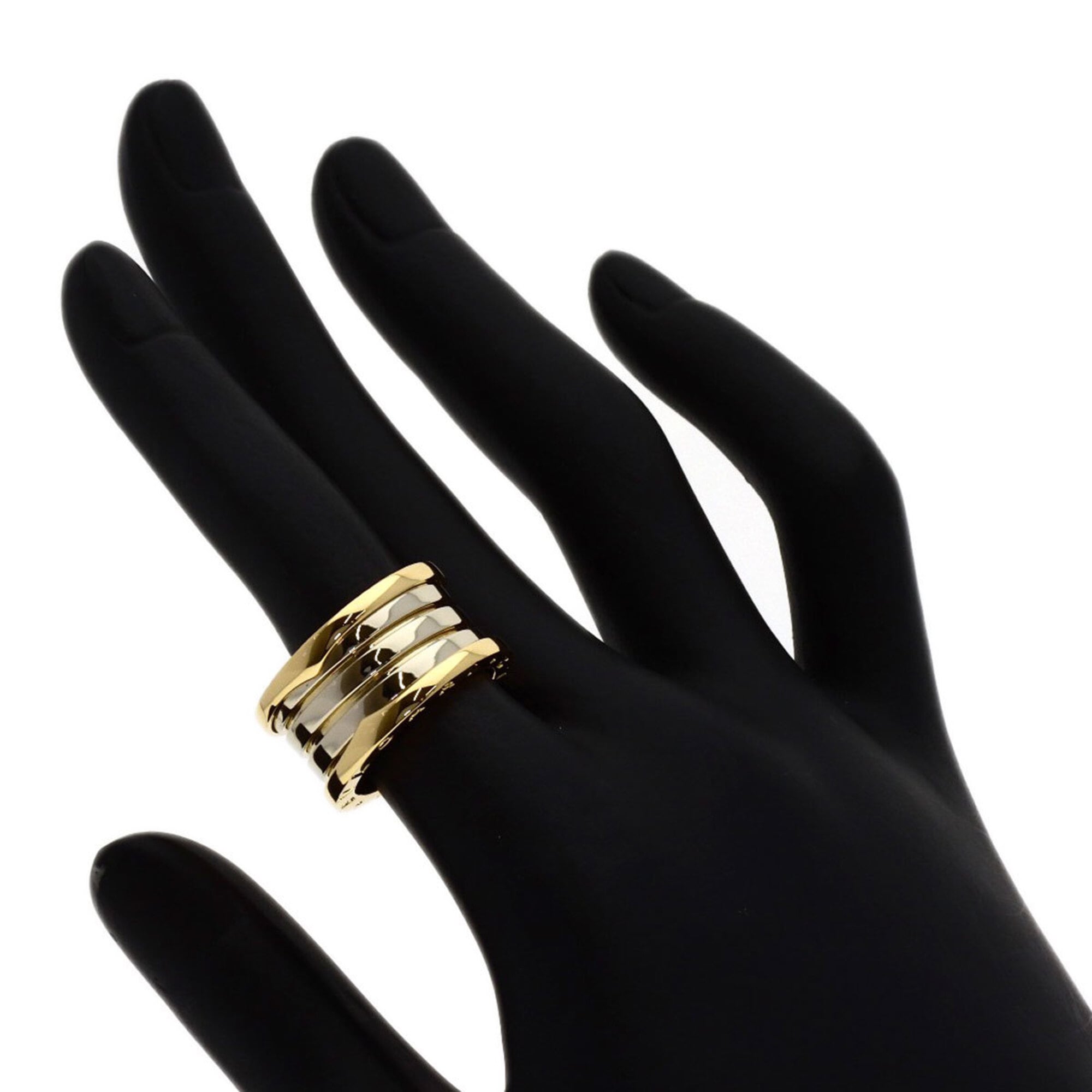 Bvlgari Yellow Gold (18K) White Gold (18K) Band Ring (Pre-Owned)