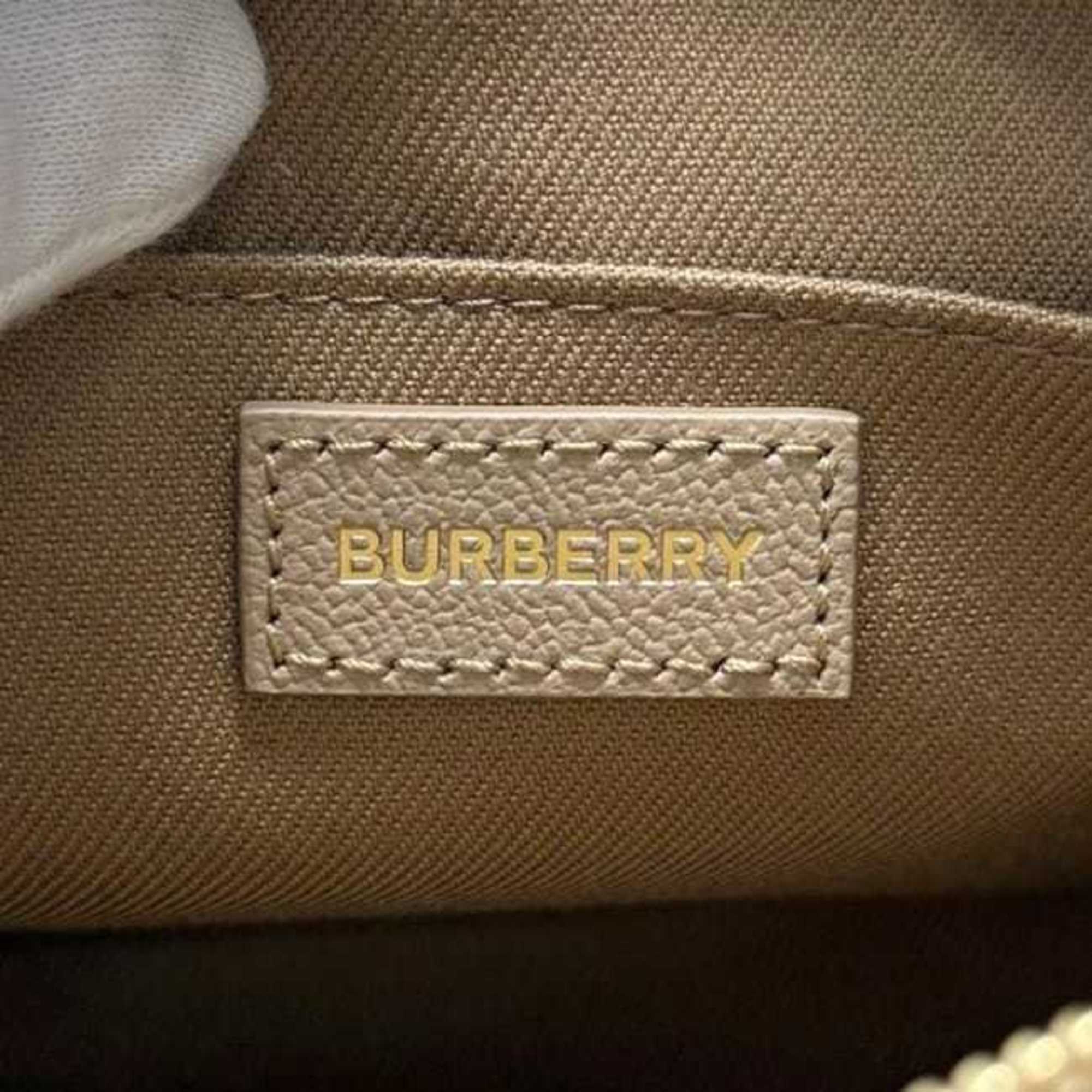Burberry Beige Canvas Leather Shoulder Bag (Pre-Owned)