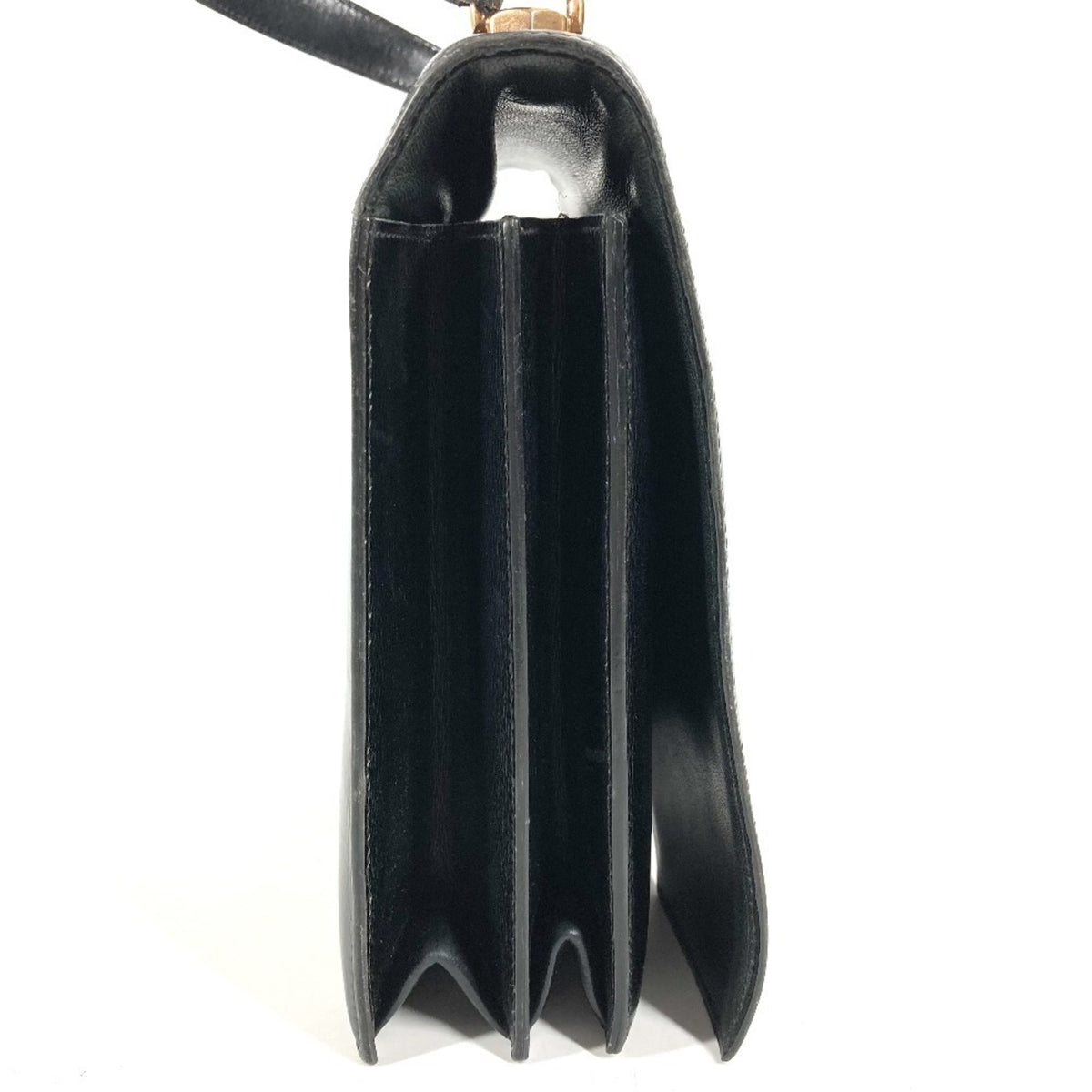 Hermes Black Box Calf Leather Handbag Tote Bag (Pre-Owned)