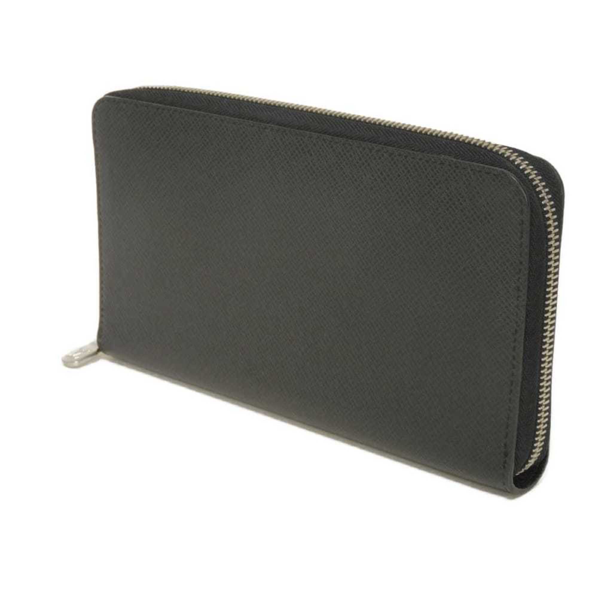 Louis Vuitton Taiga Black Noir Taiga Leather Leather Long Wallet (Bi-Fold) (Pre-Owned)
