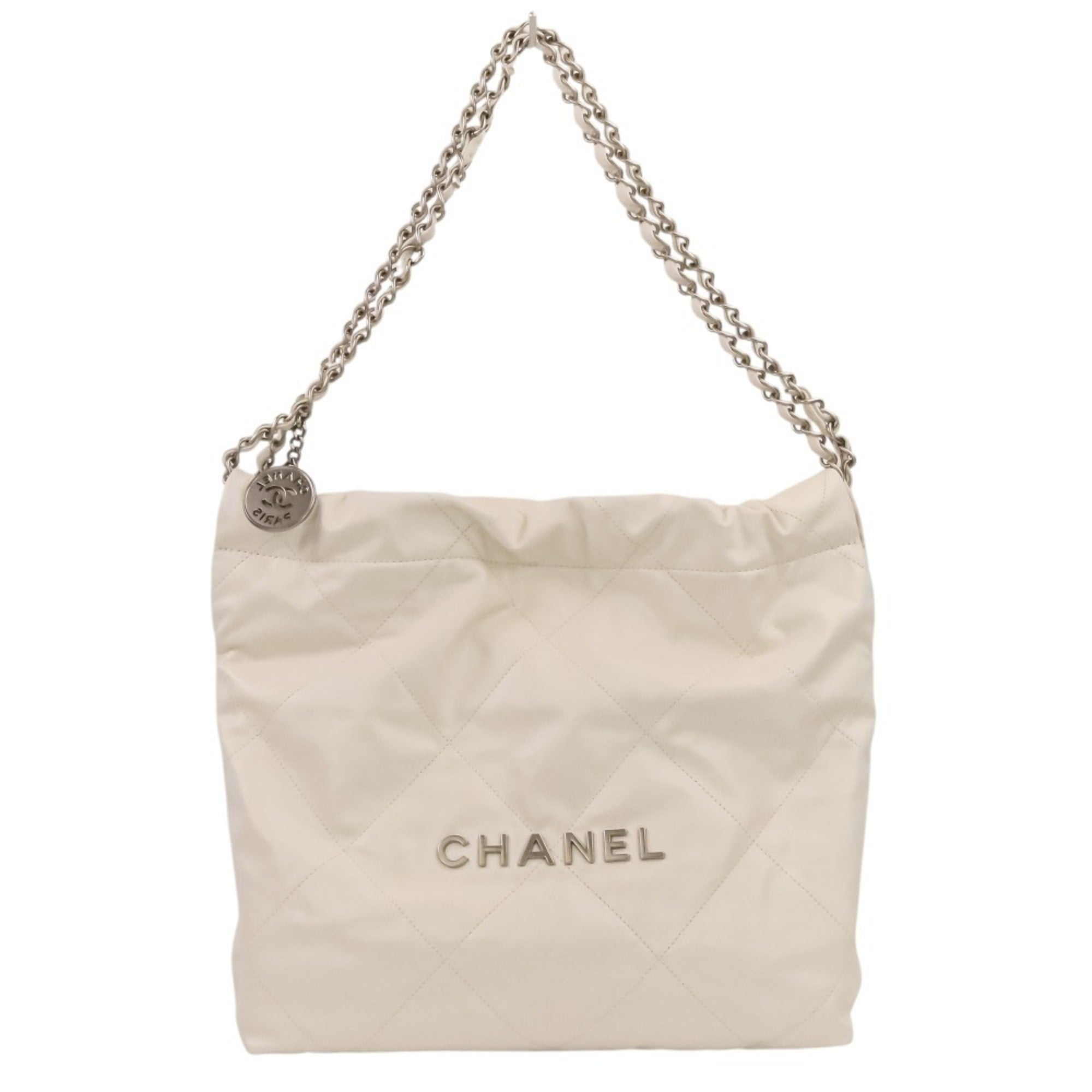 Chanel White Leather Shoulder Bag (Pre-Owned)