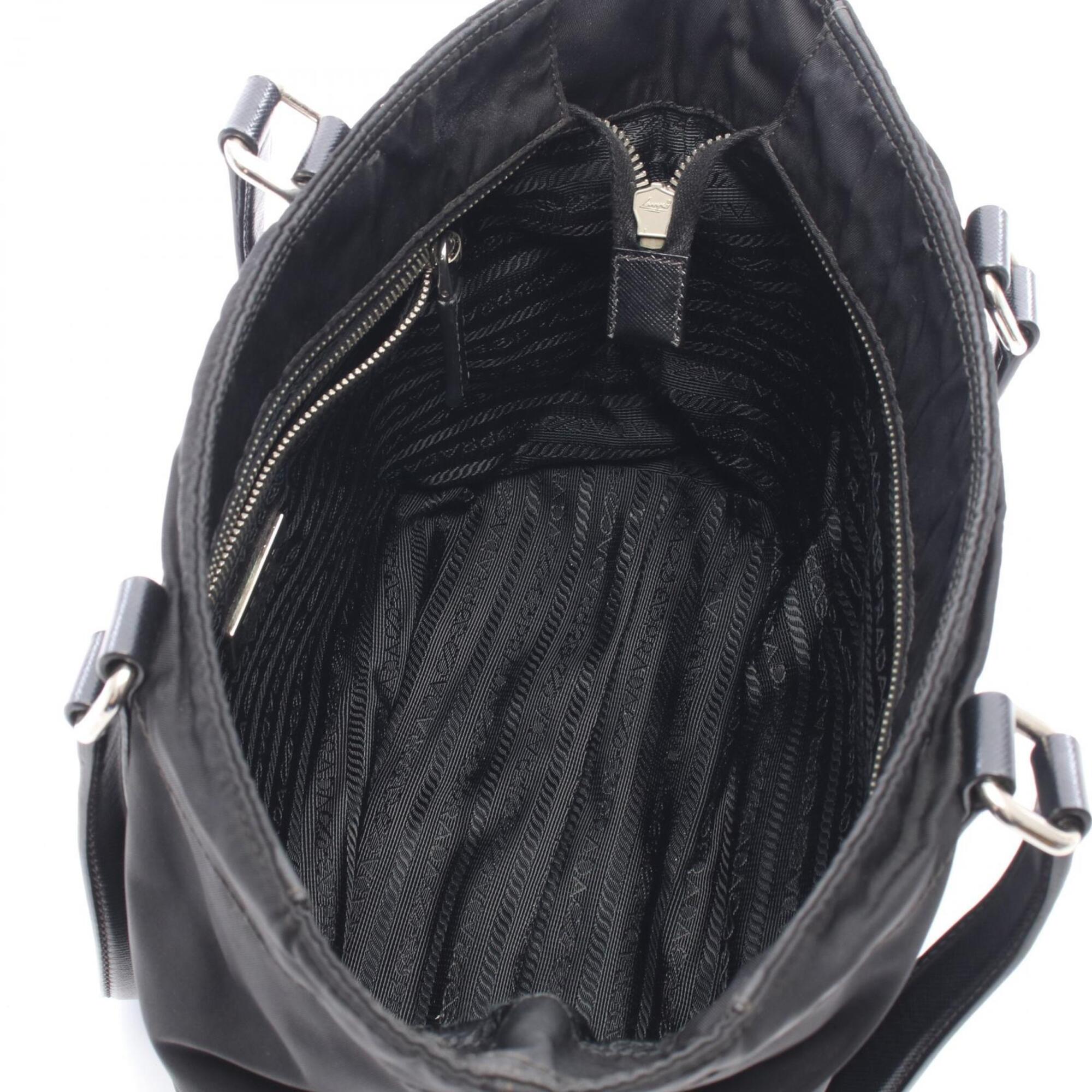 Prada Black Nylon Saffiano Handbag Tote Bag (Pre-Owned)
