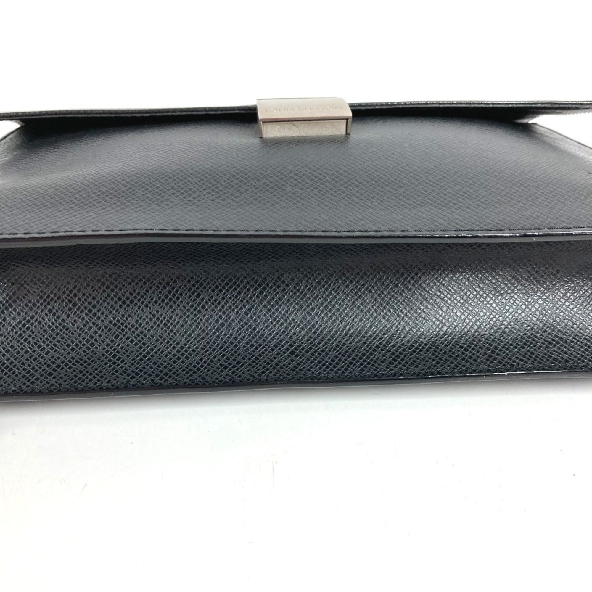 Louis Vuitton Ardoise Black Taiga Leather Clutch Bag Handbag Pouch (Pre-Owned)