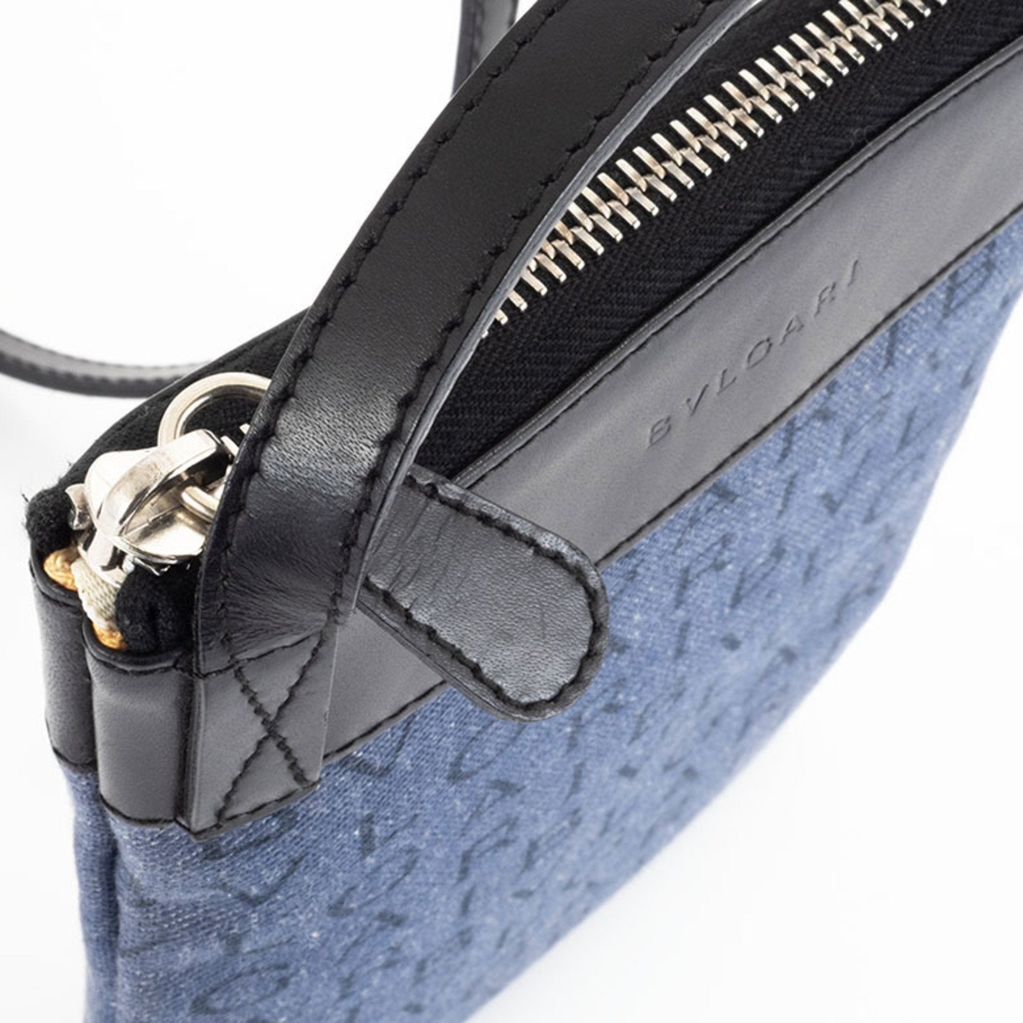 Bvlgari Black Blue Denim Shoulder Bag (Pre-Owned)