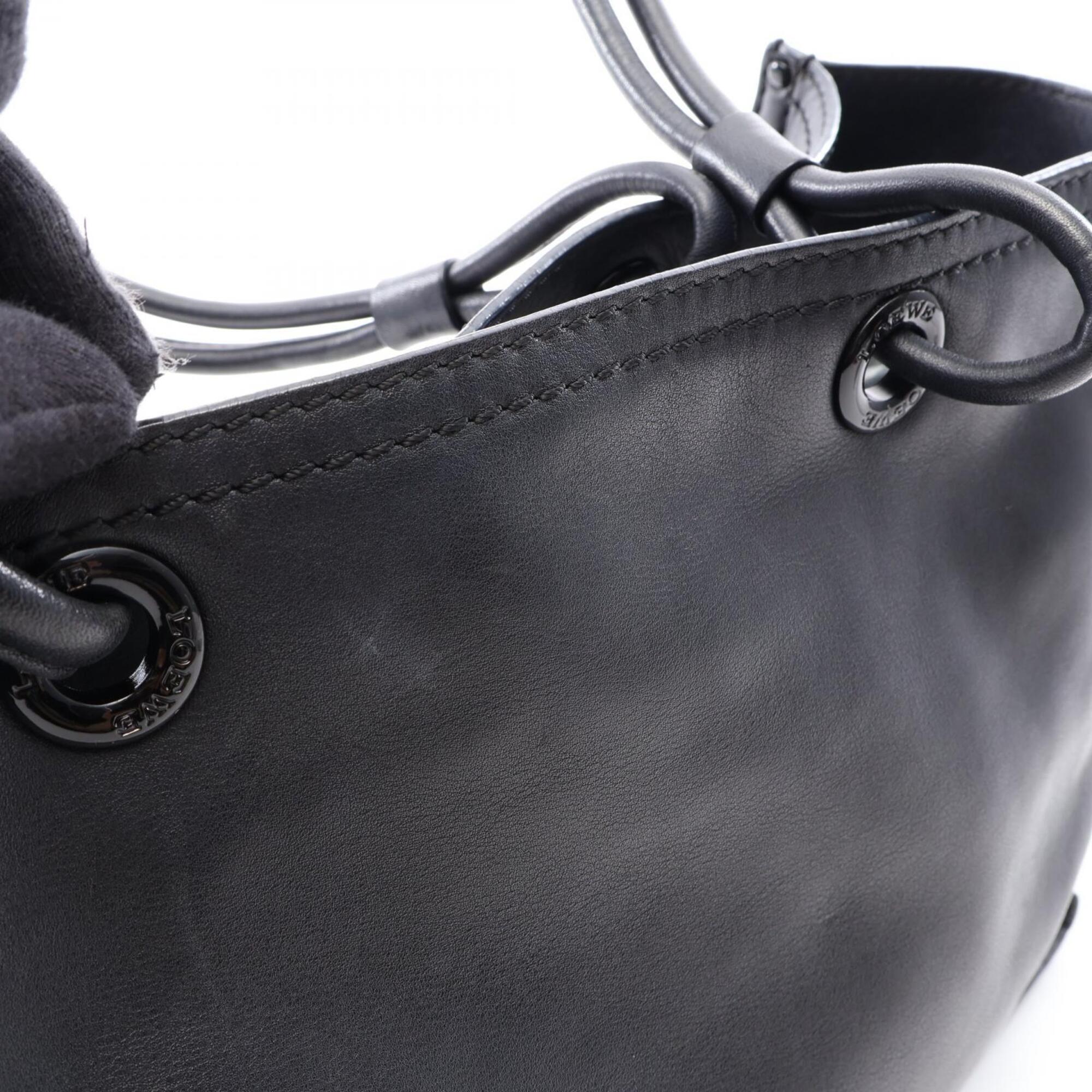 Loewe Black Leather Handbag Tote Bag (Pre-Owned)