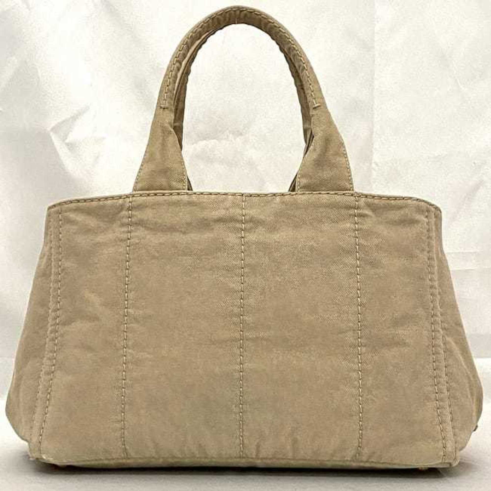 Prada Beige Canapa Handbag Tote Bag (Pre-Owned)