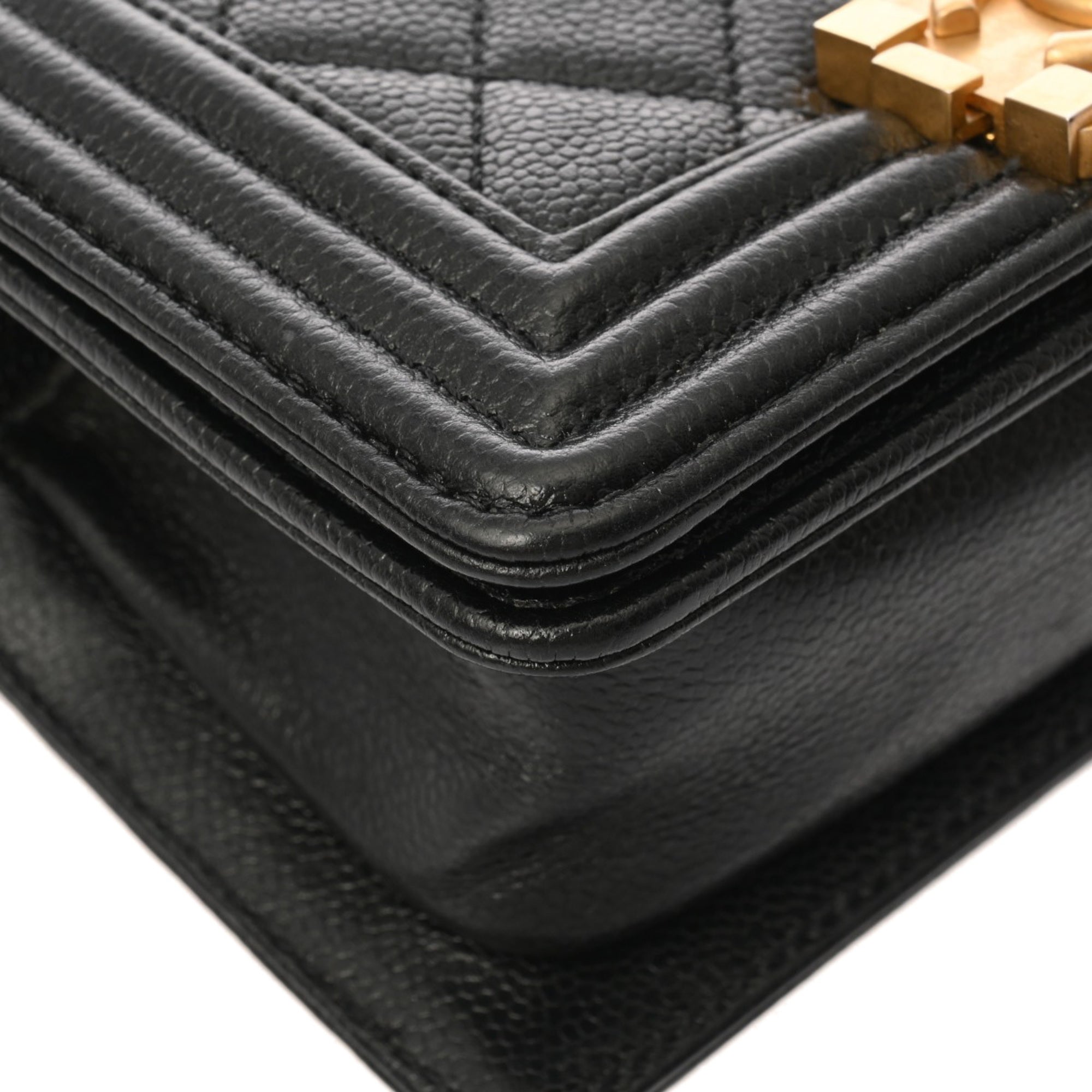 Chanel Black Grained Calfskin Shoulder Bag (Pre-Owned)