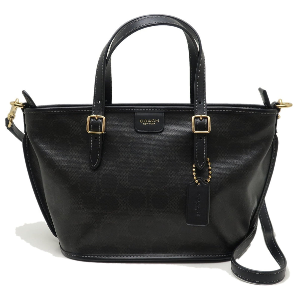 Coach Black Coated Canvas Tote Bag (Pre-Owned)