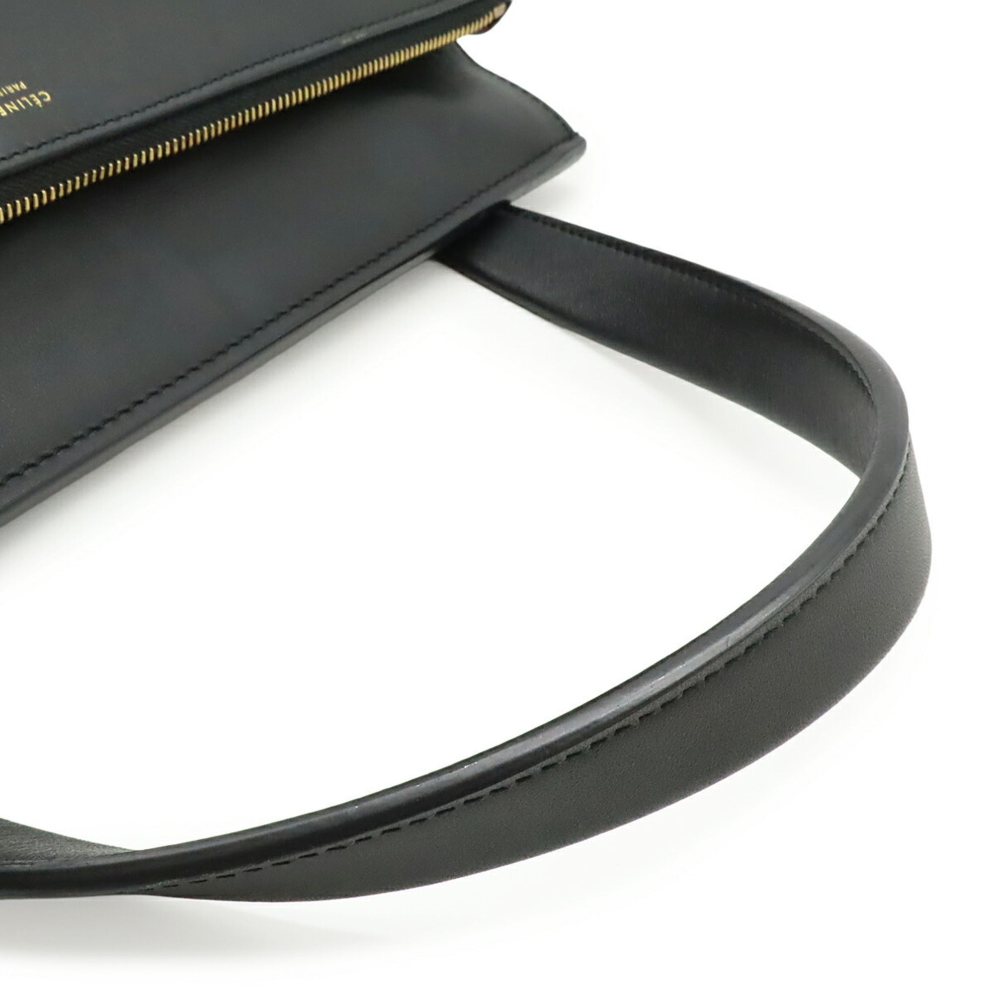 Celine Black Leather Handbag Shoulder Bag (Pre-Owned)