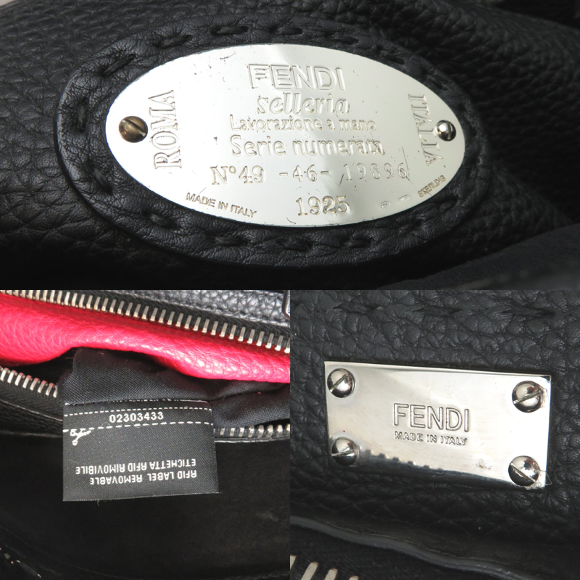 Fendi Black Leather Briefcase (Pre-Owned)
