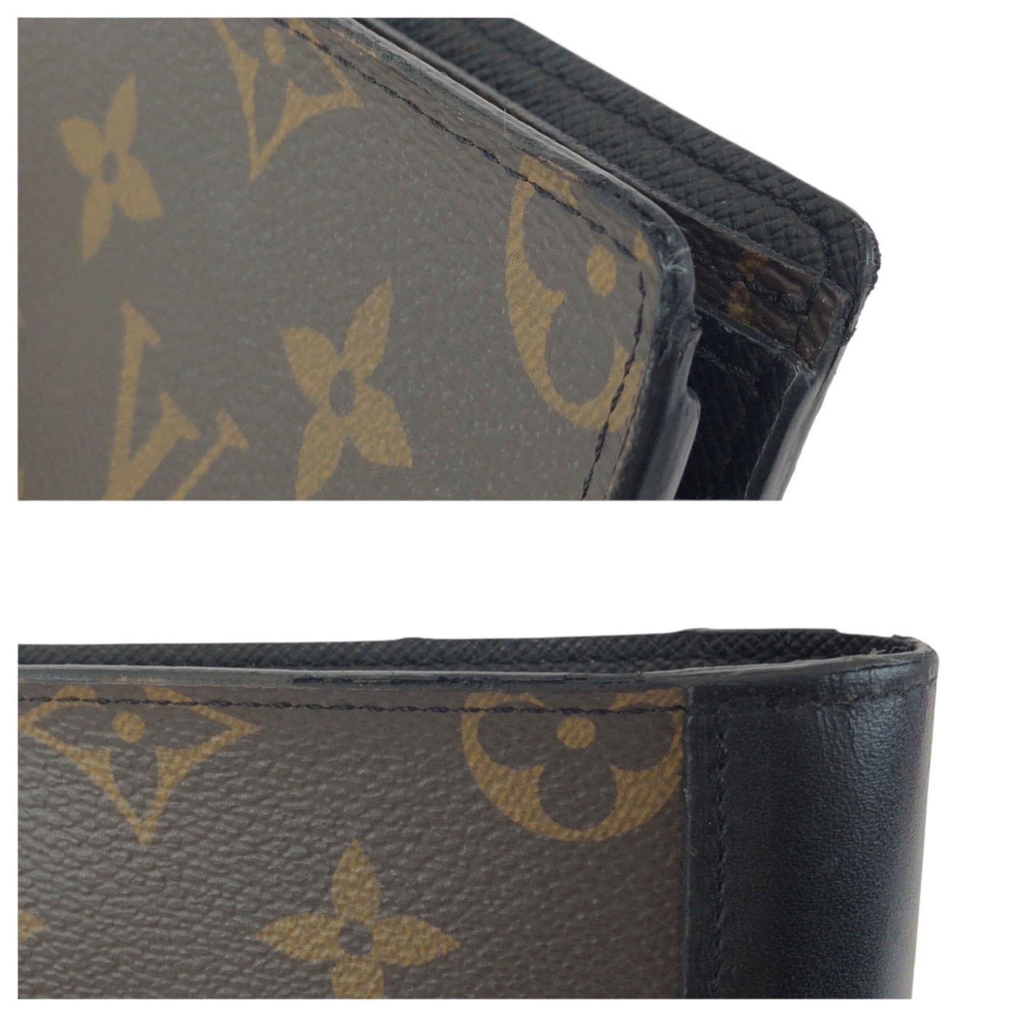 Louis Vuitton Black Brown Monogram Monogram Wallet (Bi-Fold) (Pre-Owned)