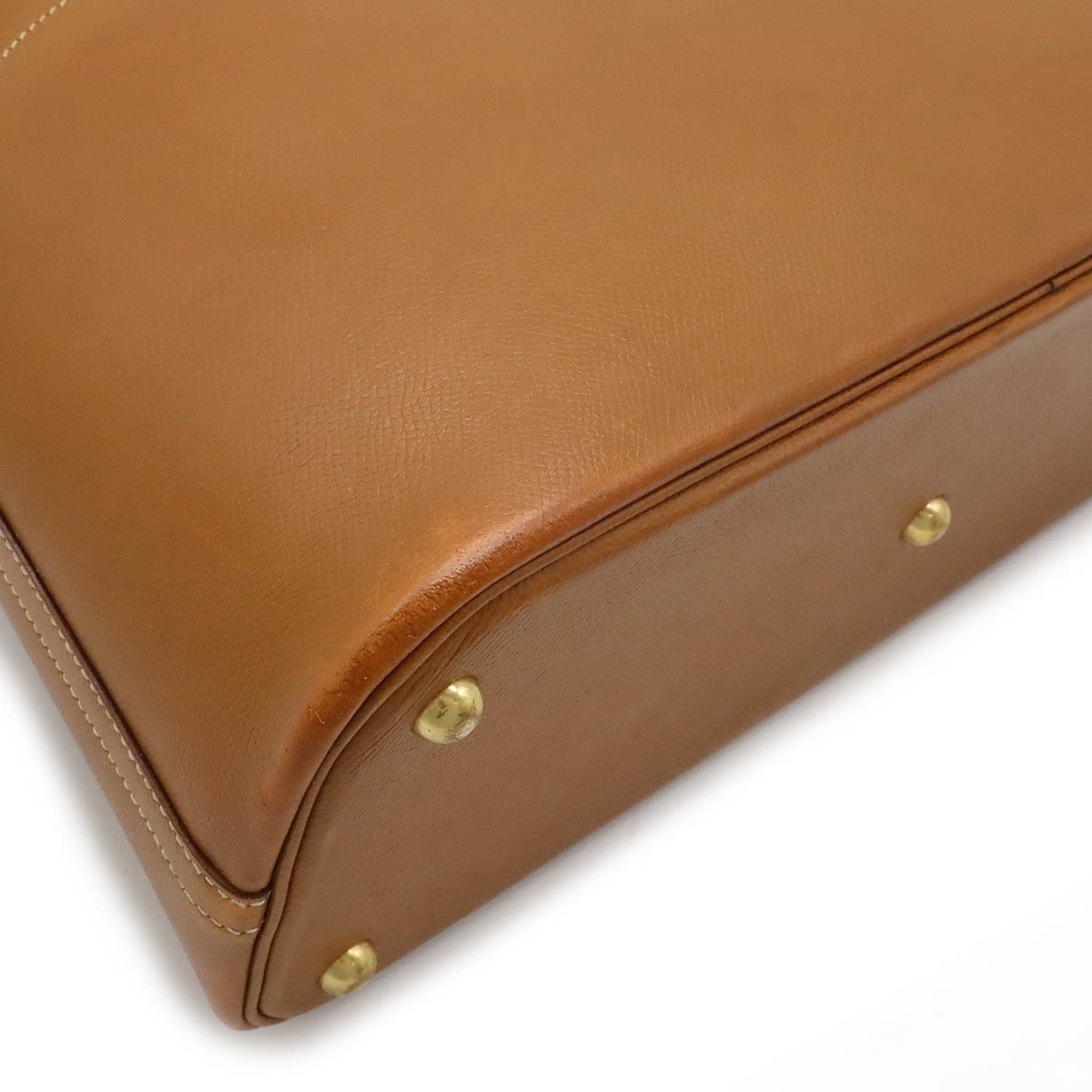 Hermes Brown Courchevel Leather Handbag Shoulder Bag (Pre-Owned)