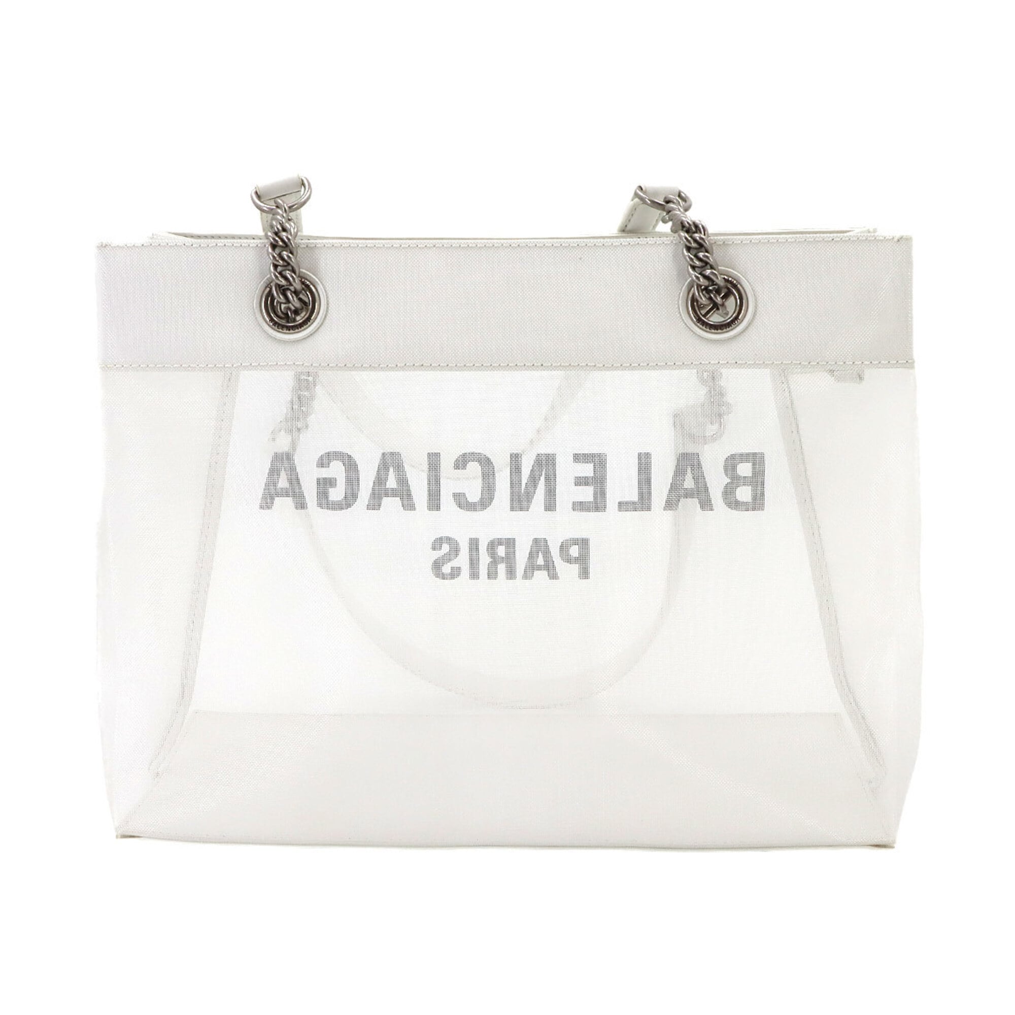 Balenciaga White Mesh Leather Tote Bag (Pre-Owned)