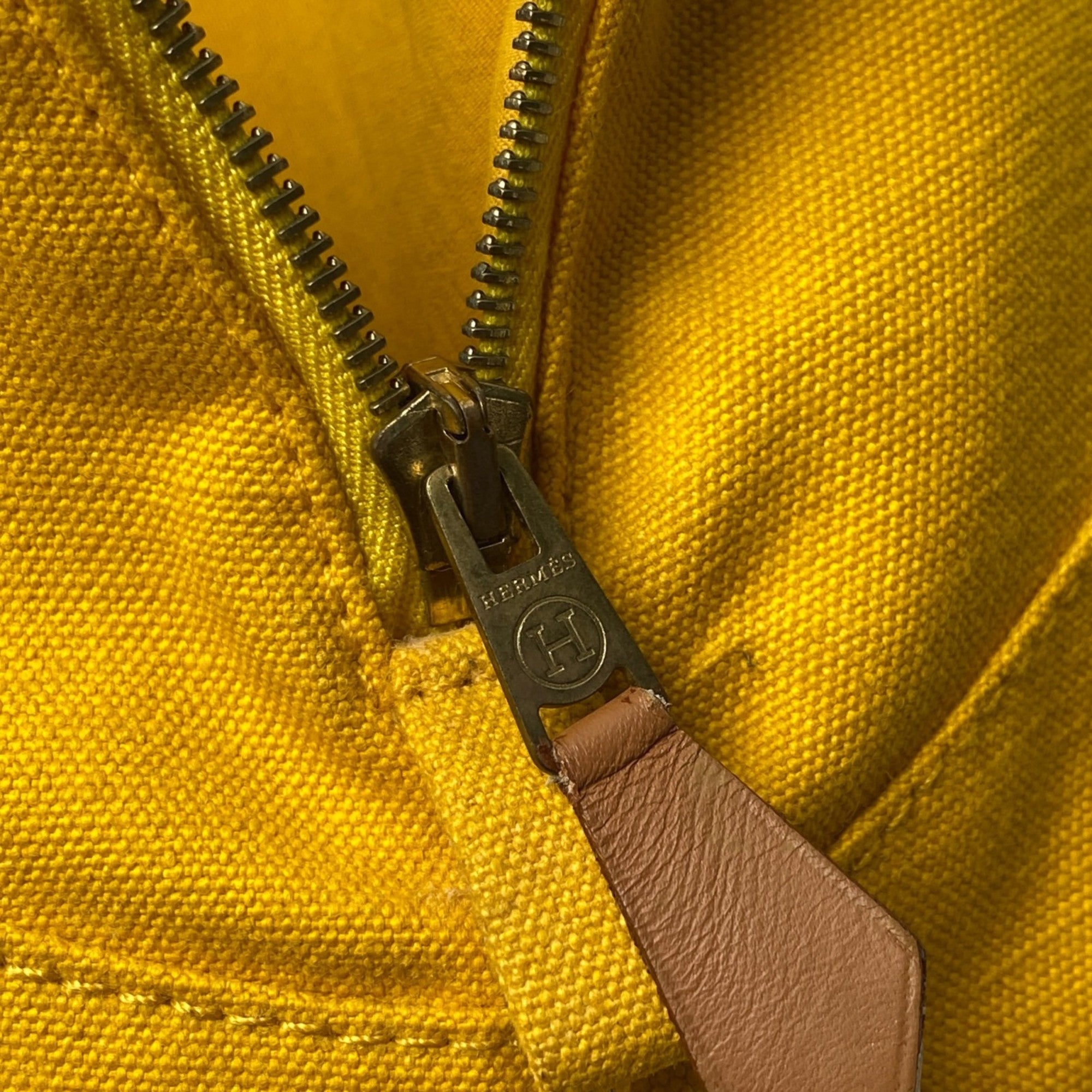 Hermes Yellow Canvas Pouch (Pre-Owned)