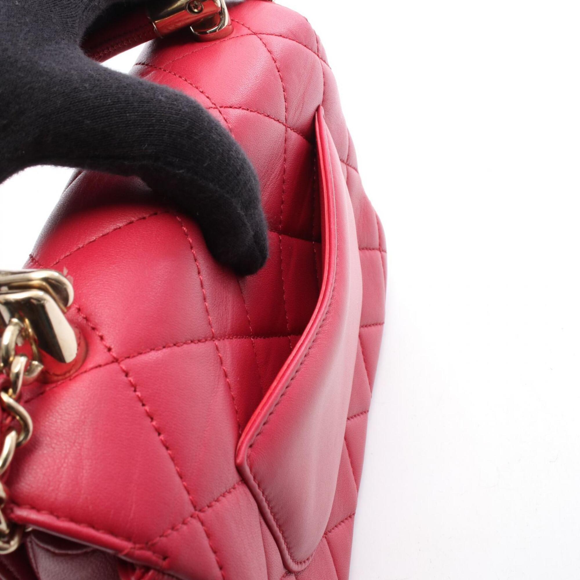 Chanel Pink Leather Handbag Shoulder Bag (Pre-Owned)