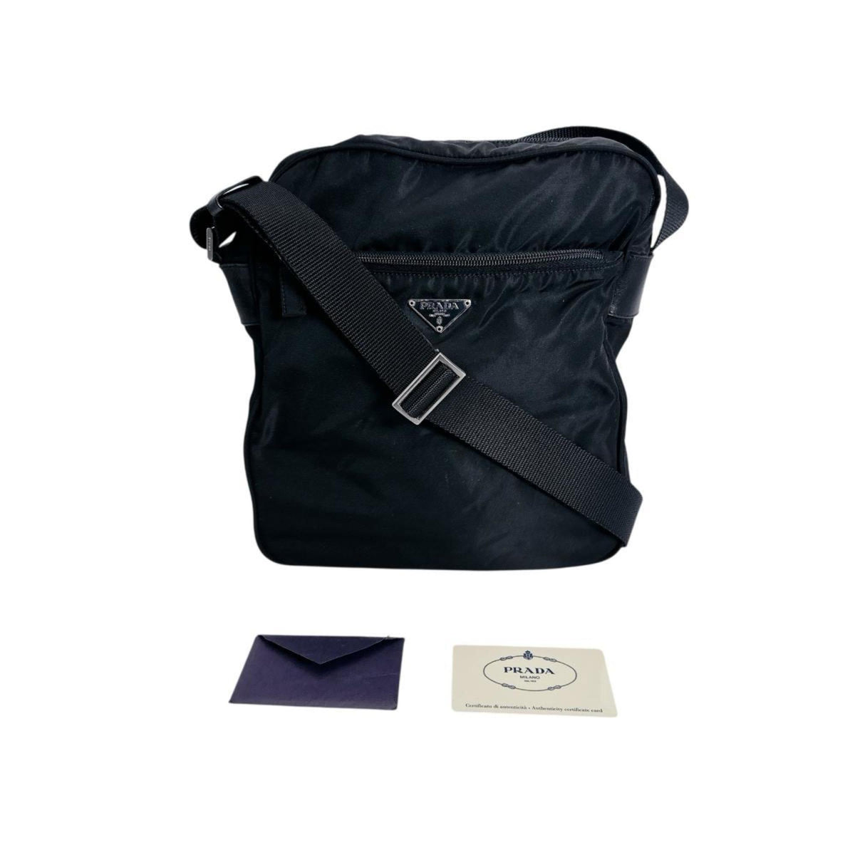 Prada Black Nylon Shoulder Bag Sling Bag (Pre-Owned)