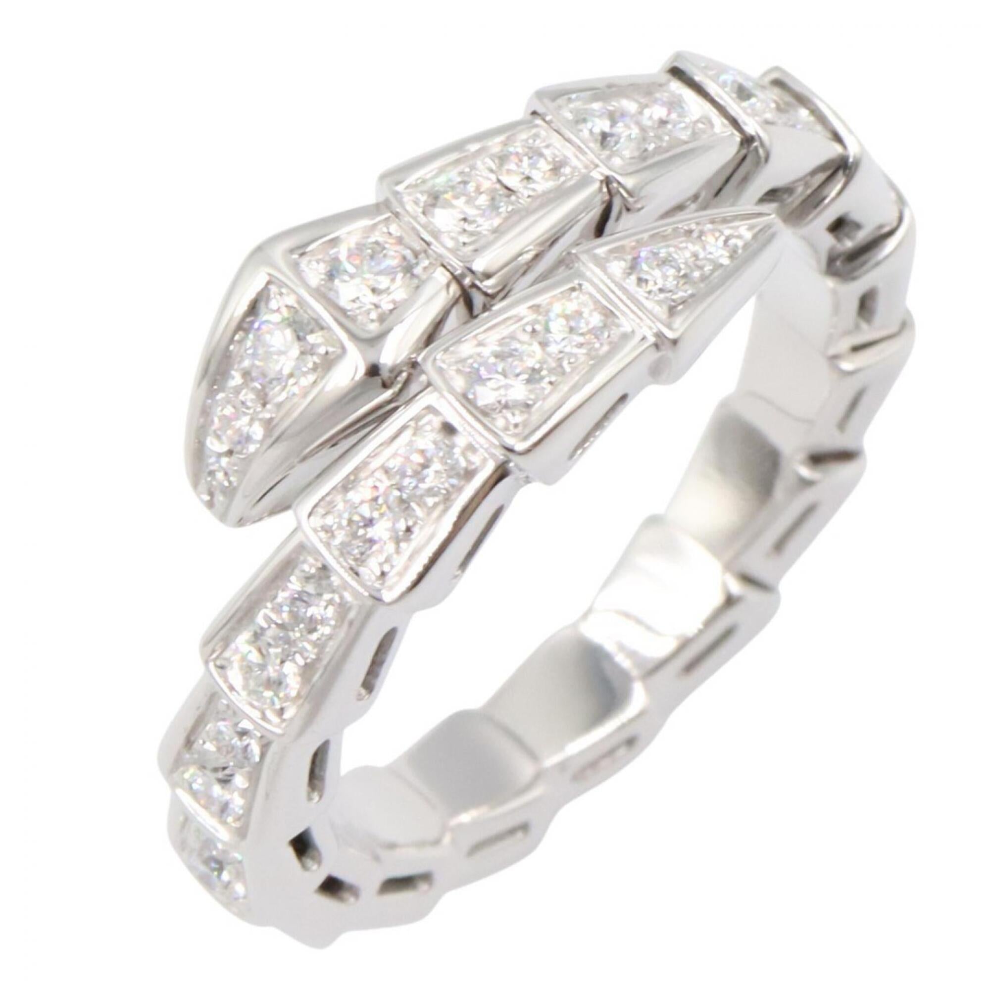 Bvlgari Silver Clear White Gold (18K) Band Ring (Pre-Owned)