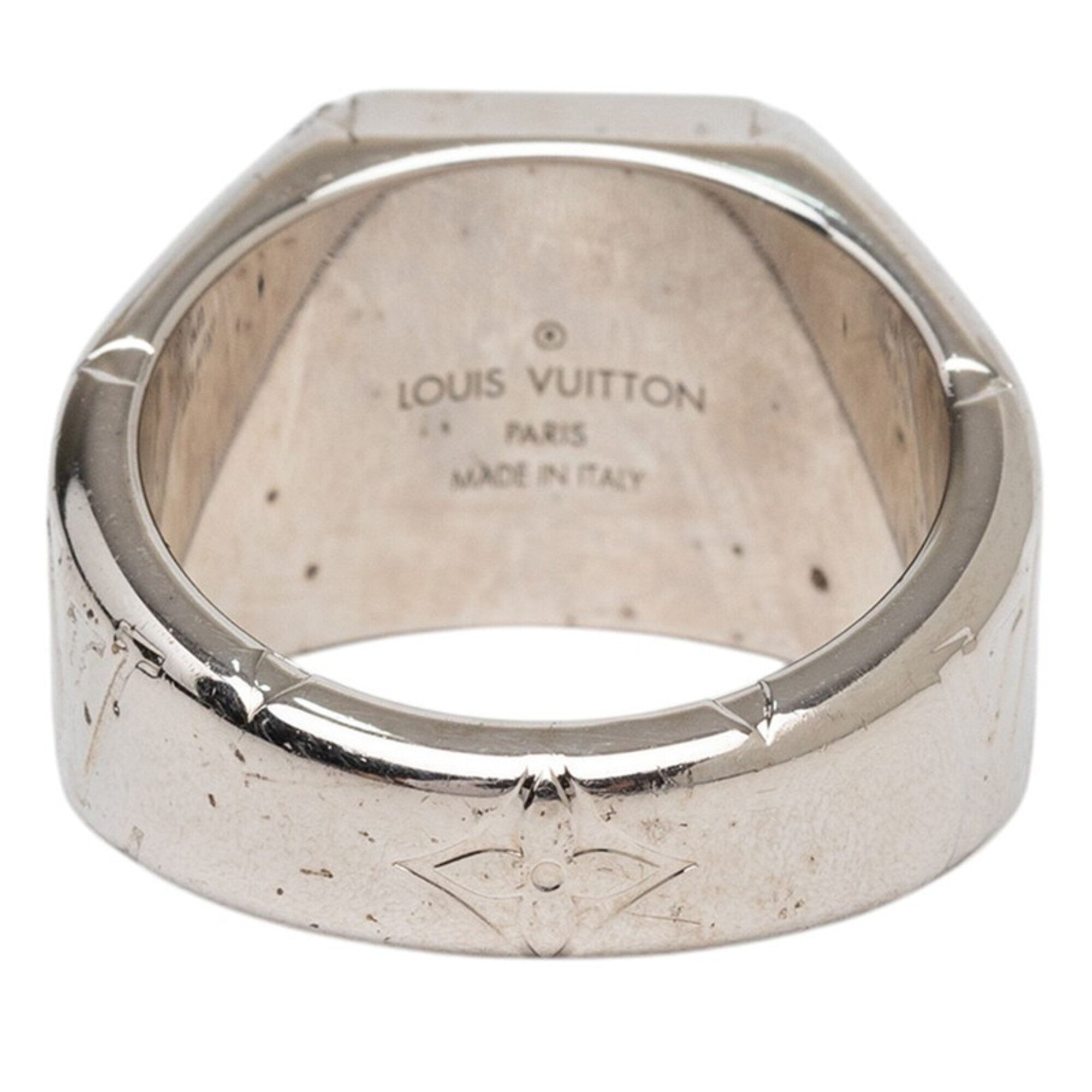 Louis Vuitton Silver Metal Band Ring (Pre-Owned)