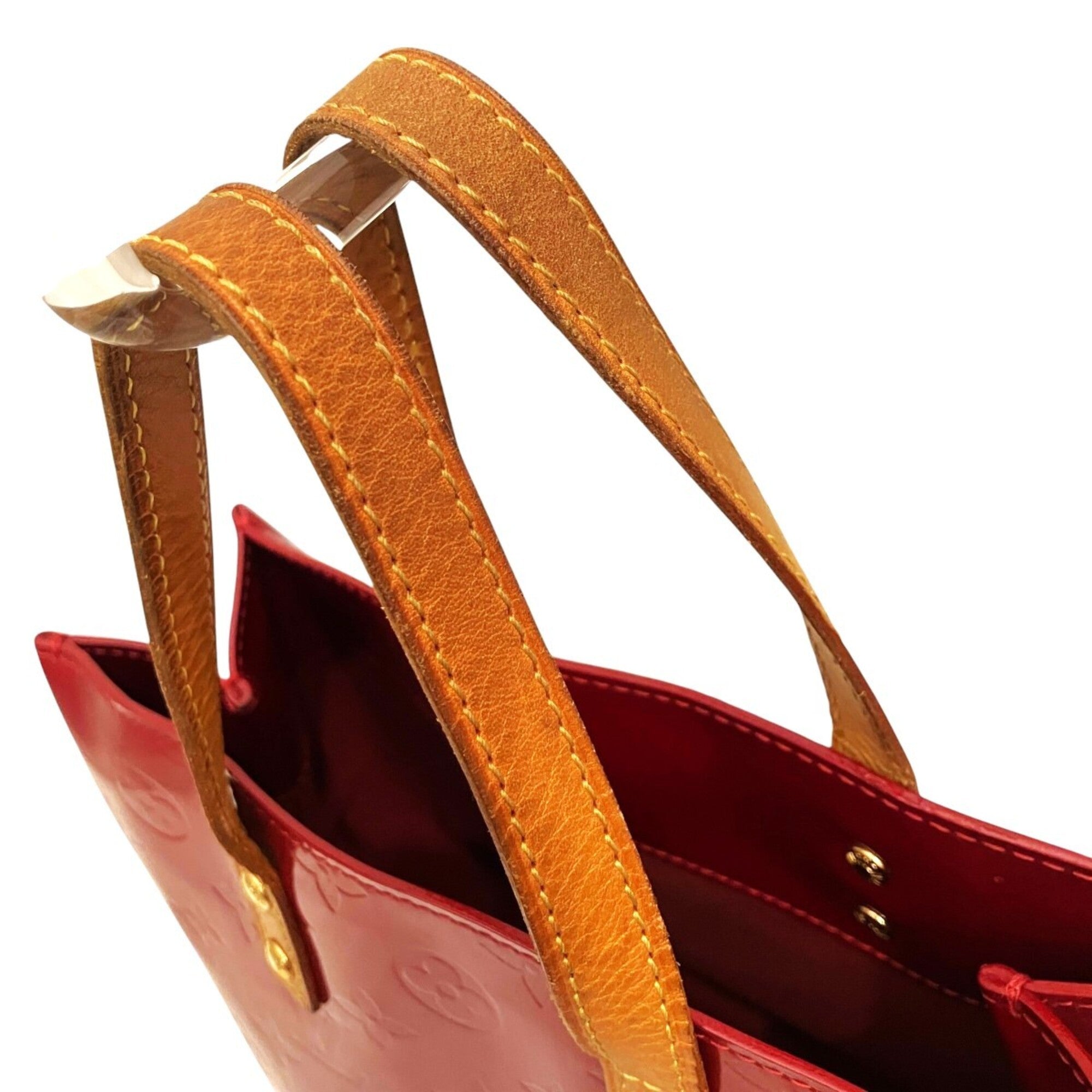 Louis Vuitton Red Color Vernis Leather Handbag (Pre-Owned)