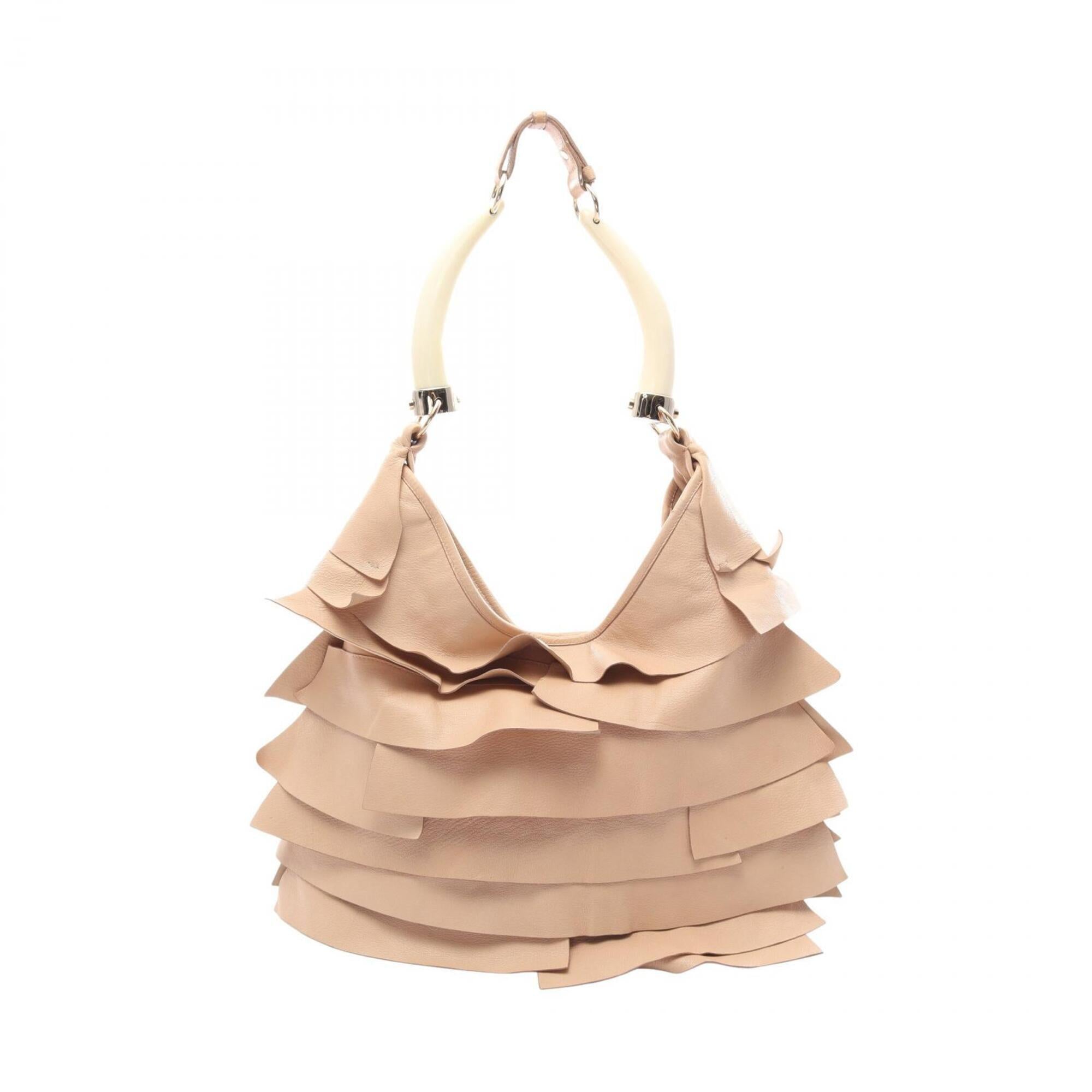 Yves Saint Laurent Beige Leather Handbag Shoulder Bag (Pre-Owned)