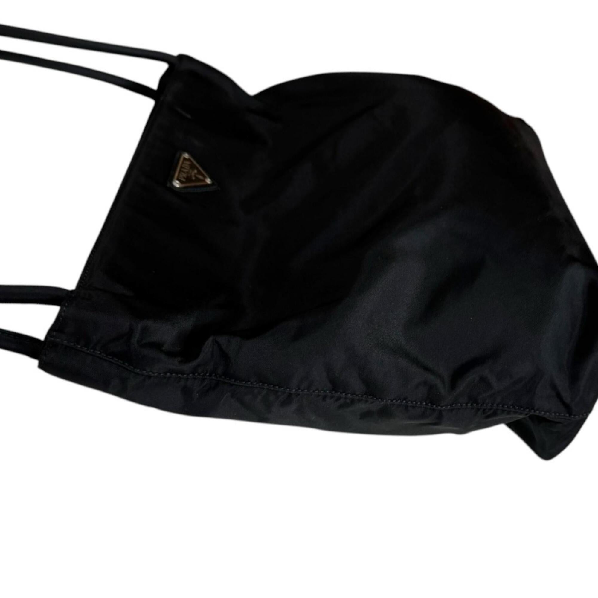 Prada Black Nero Nylon Handbag Tote Bag (Pre-Owned)