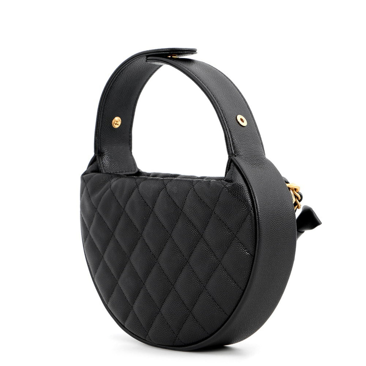 Chanel Black Grained Calfskin Handbag Pouch (Pre-Owned)