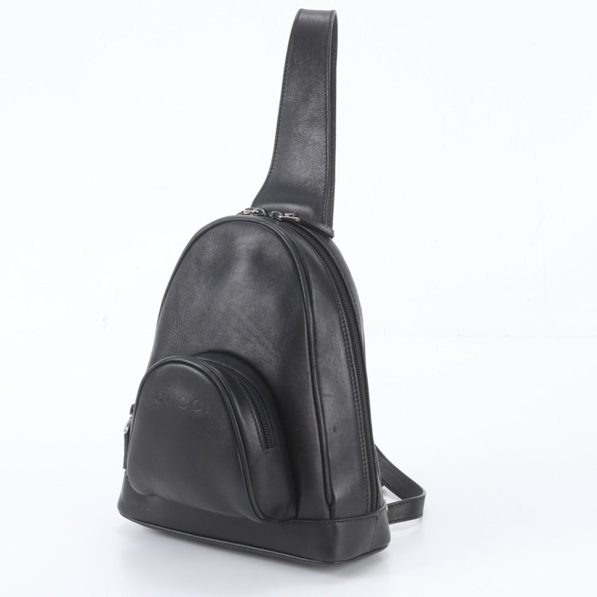 Gucci Black Leather Pouch Shoulder Bag Sling Bag (Pre-Owned)