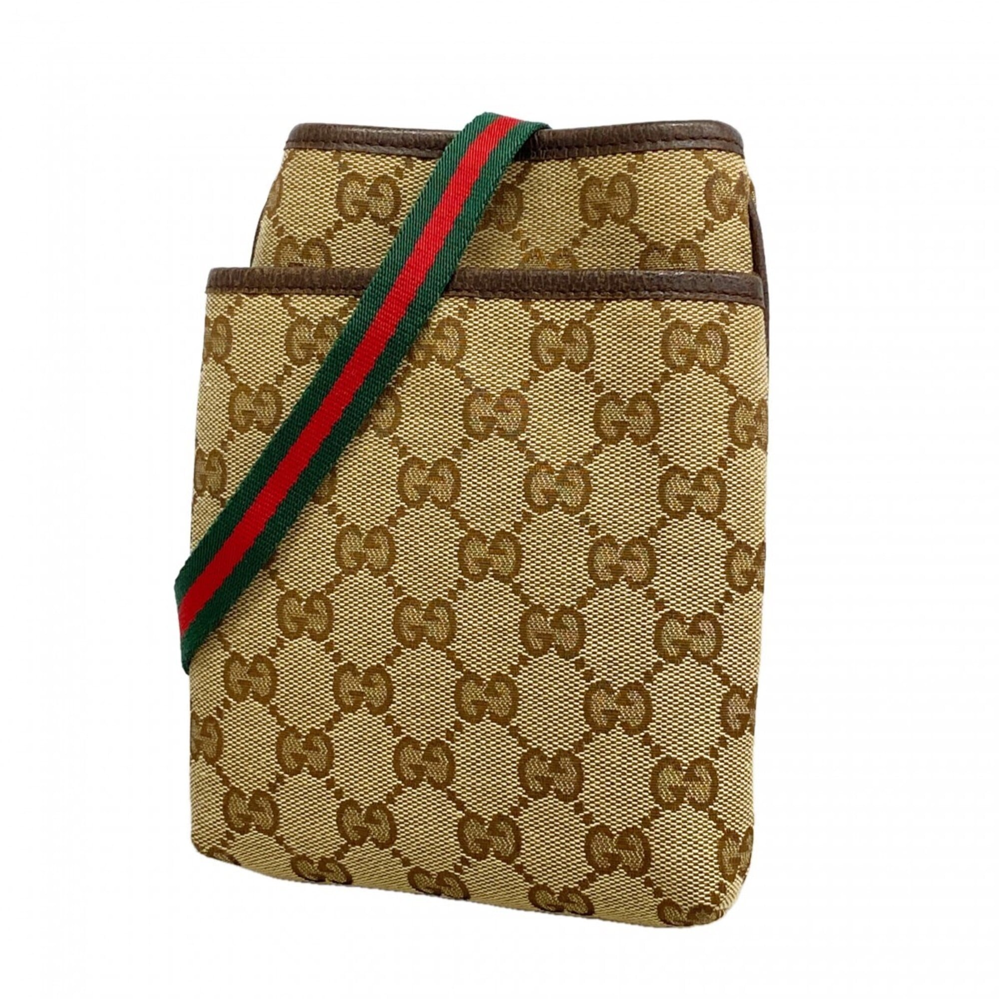 Gucci Brown Canvas Shoulder Bag (Pre-Owned)