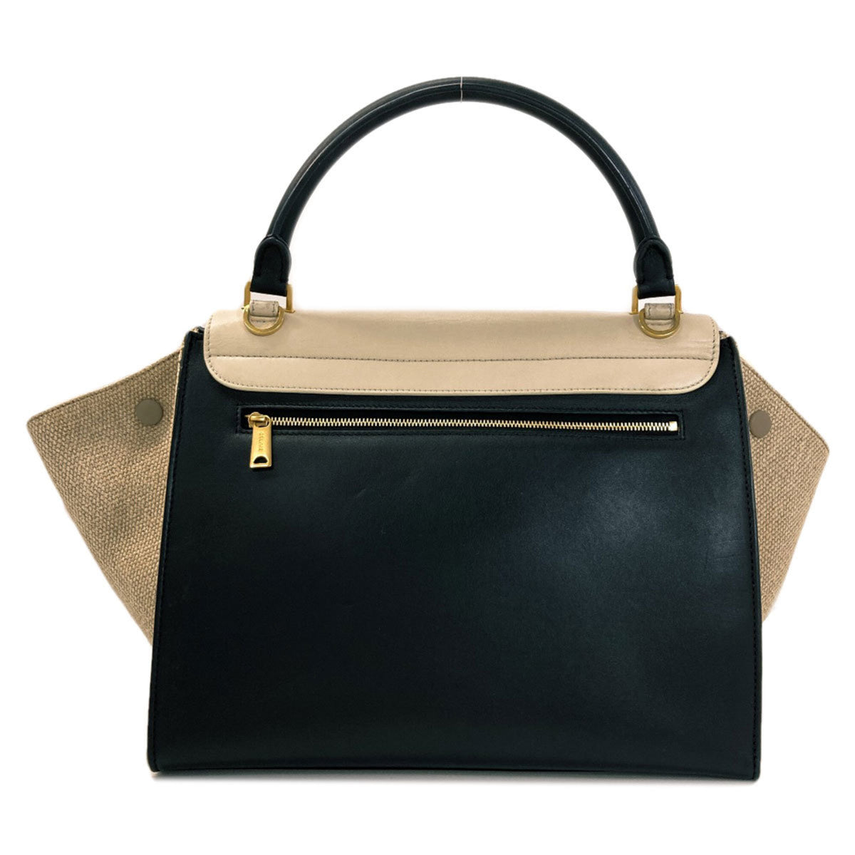 Celine Trapeze Black White Leather Handbag (Pre-Owned)