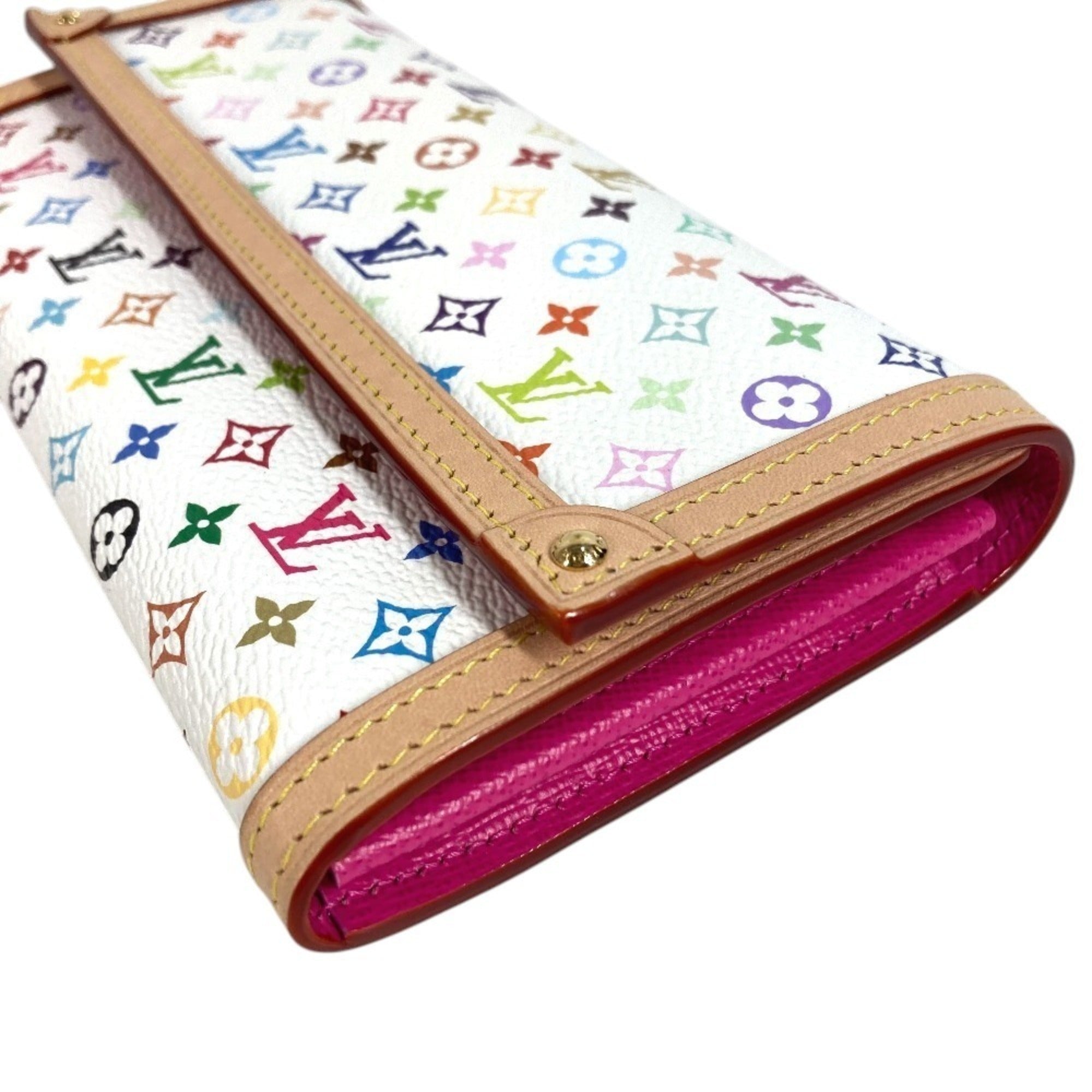 Louis Vuitton Blanc White Monogram Multicolore Long Wallet (Bi-Fold) (Pre-Owned)