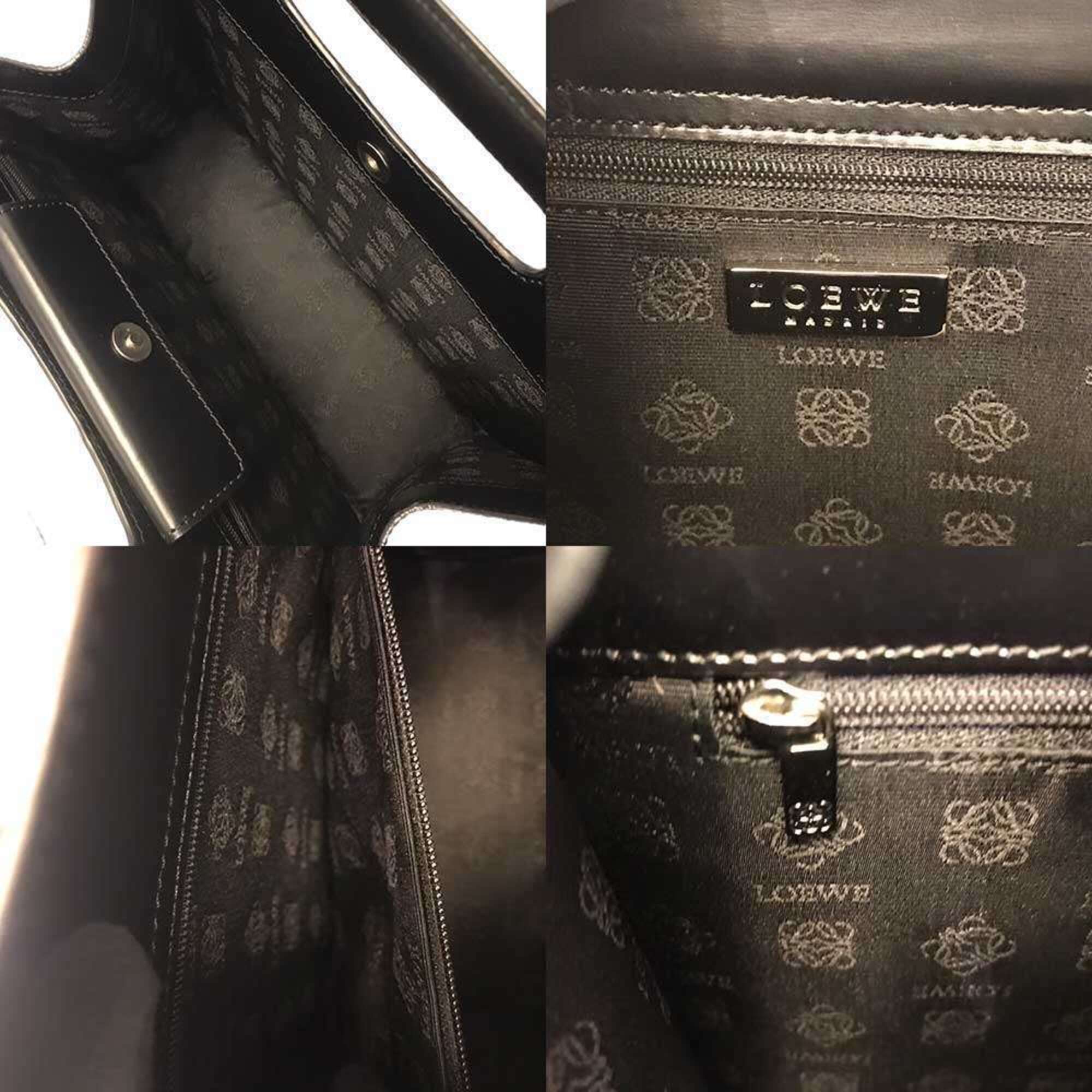 Loewe Black Leather Clutch Bag Handbag (Pre-Owned)