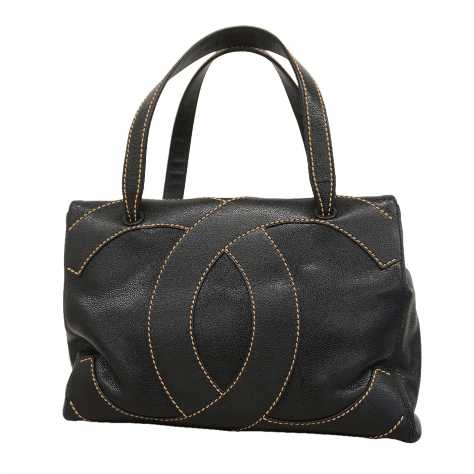 Chanel Black Grained Calfskin Tote Bag (Pre-Owned)