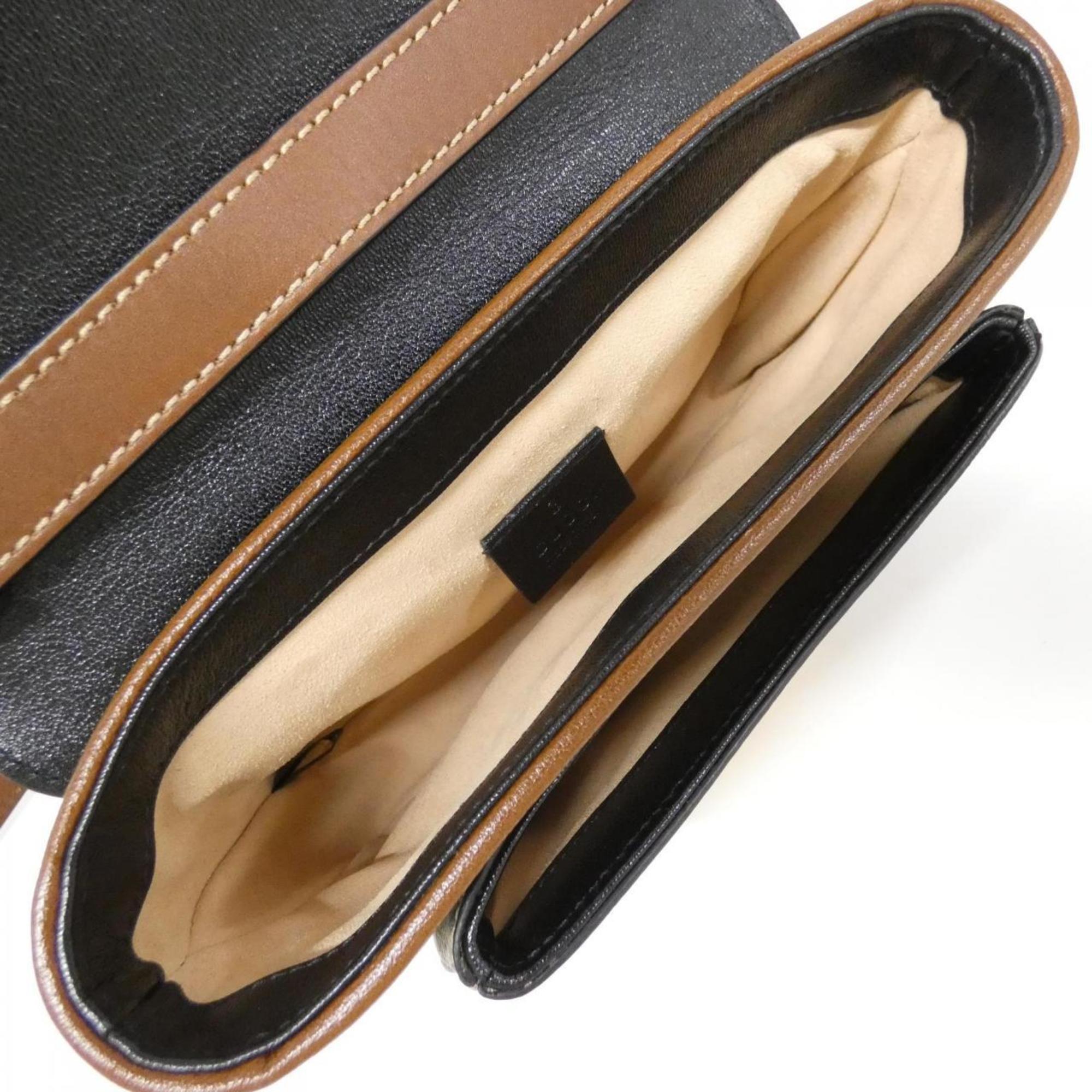 Gucci Beige Black Brown Gg Supreme Shoulder Bag (Pre-Owned)