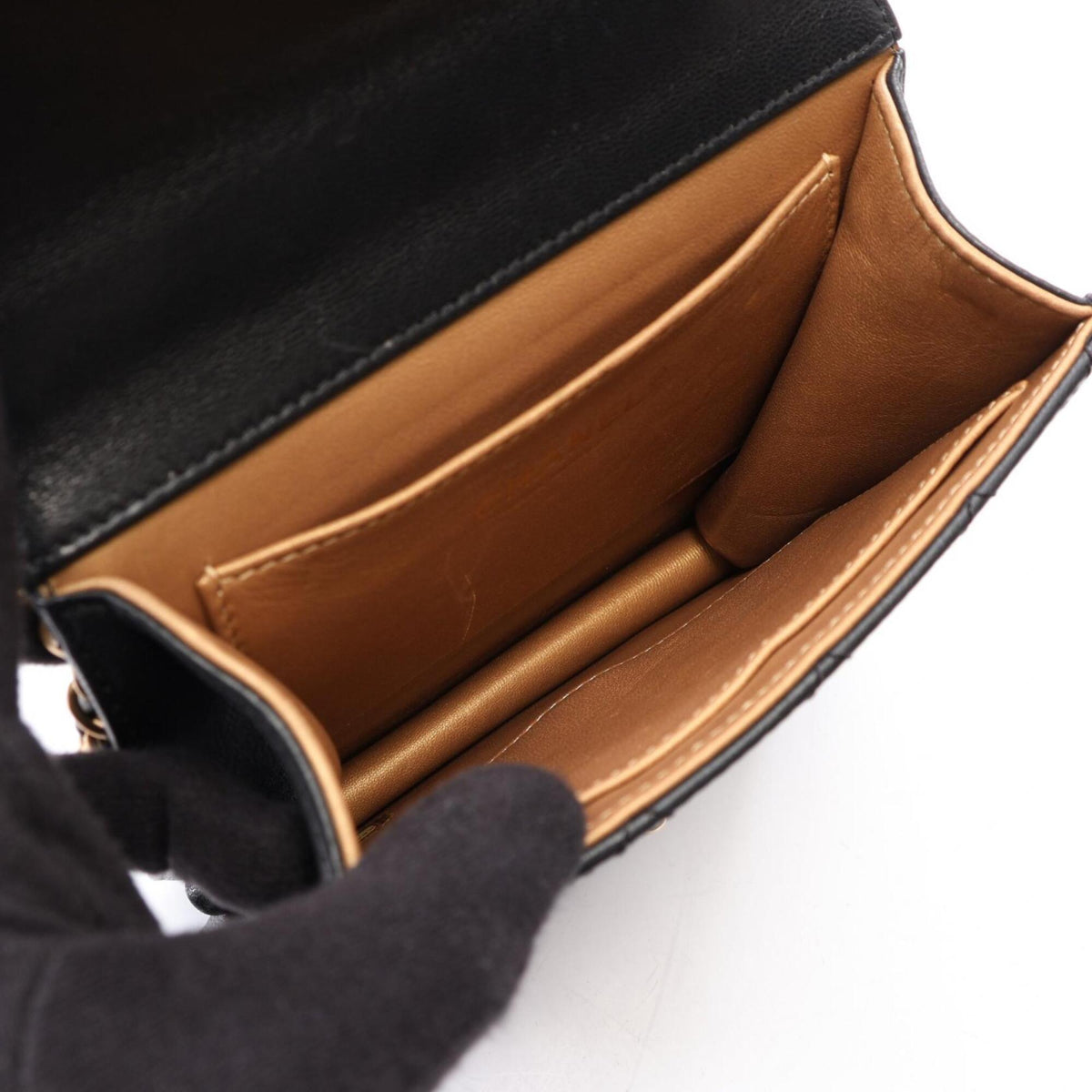 Chanel Black Leather Handbag Shoulder Bag (Pre-Owned)