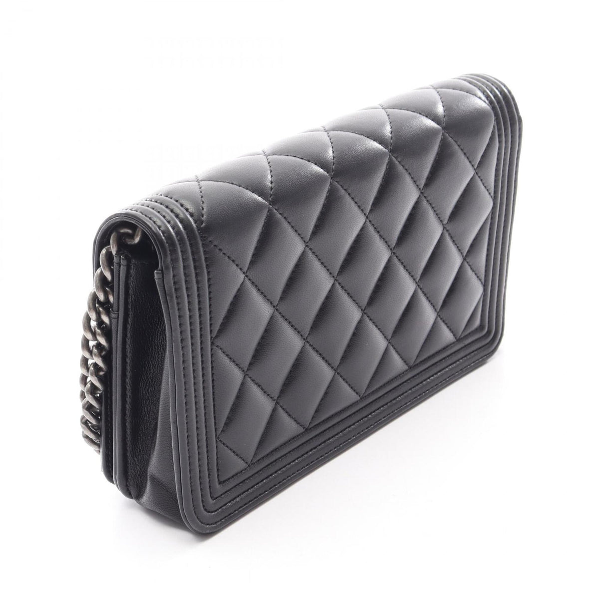 Chanel Black Leather Handbag Shoulder Bag (Pre-Owned)