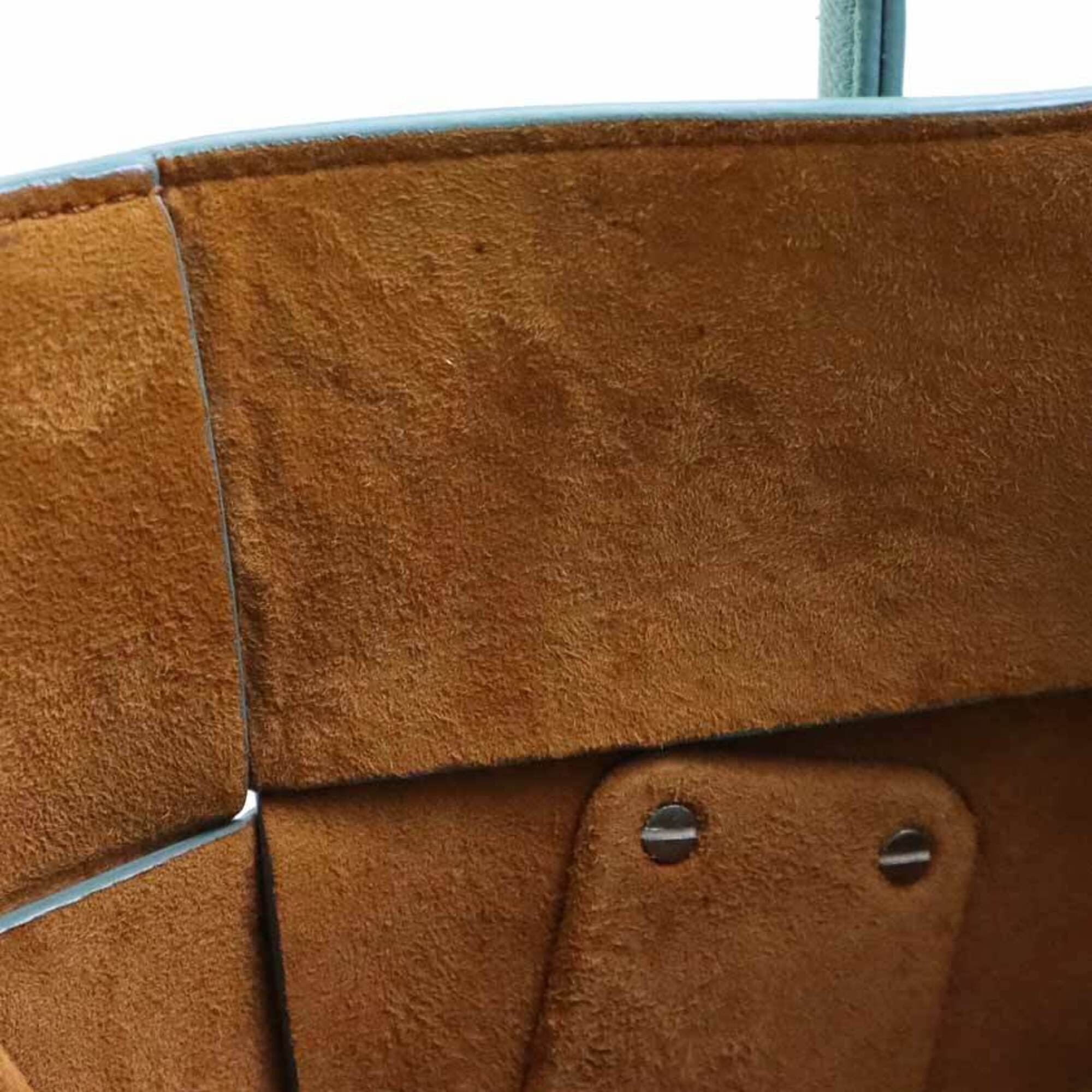Bottega Veneta Green Leather Handbag Shoulder Bag (Pre-Owned)
