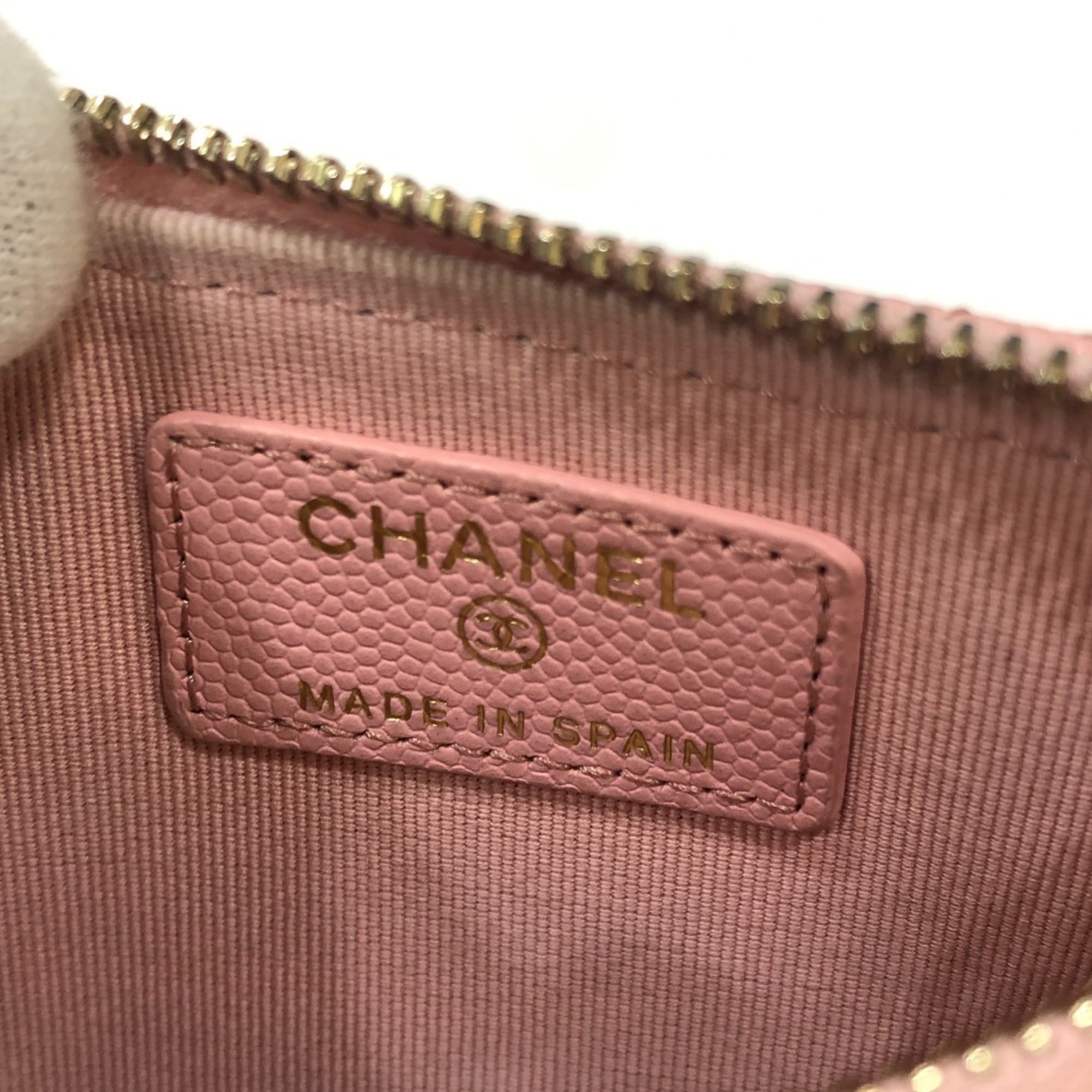 Chanel Pink Grained Calfskin Coin Purse/Coin Case (Pre-Owned)