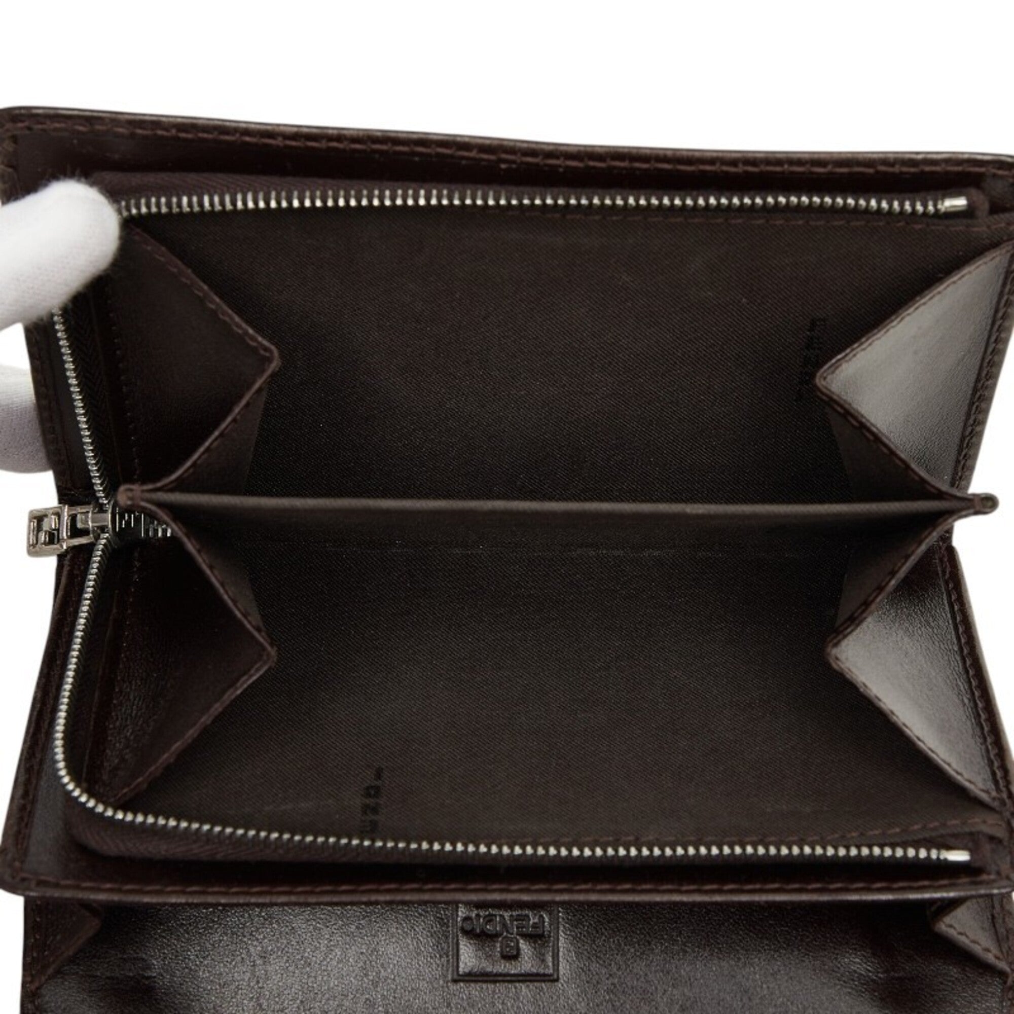 Fendi Brown Canvas Leather Wallet (Bi-Fold) (Pre-Owned)