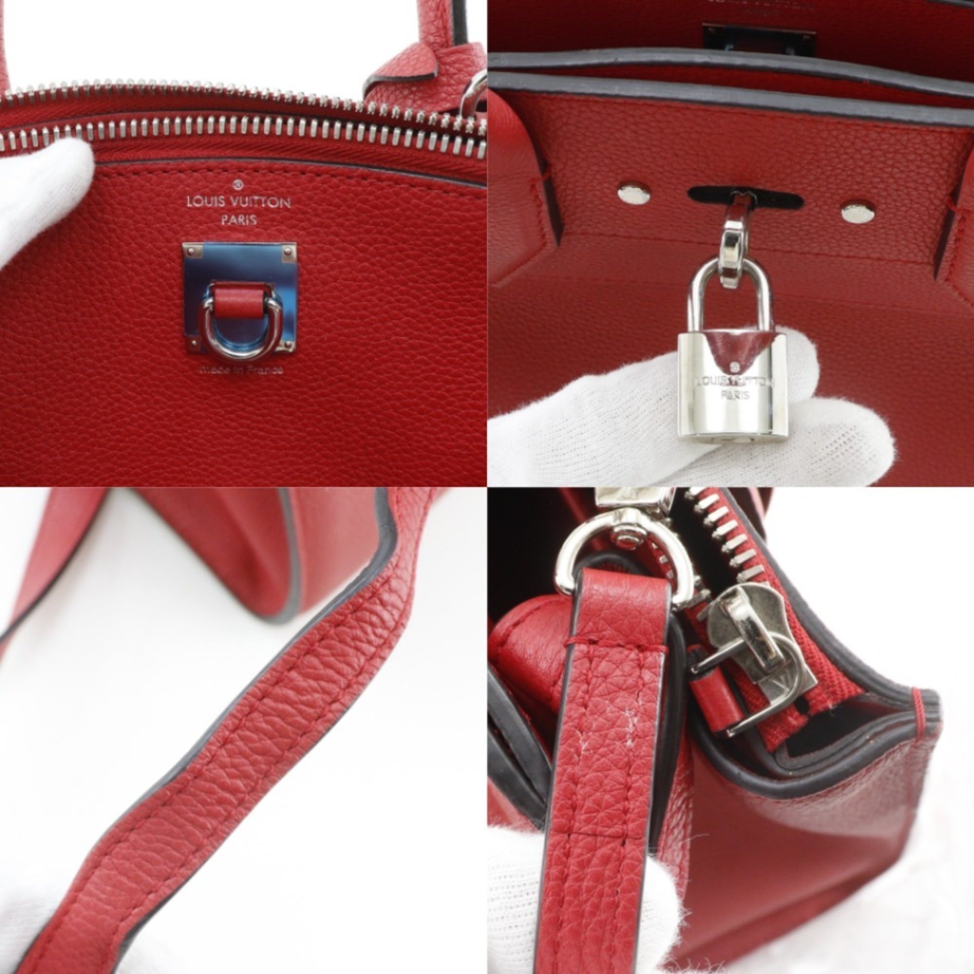 Louis Vuitton Red Color Rouge Leather Handbag Shoulder Bag (Pre-Owned)