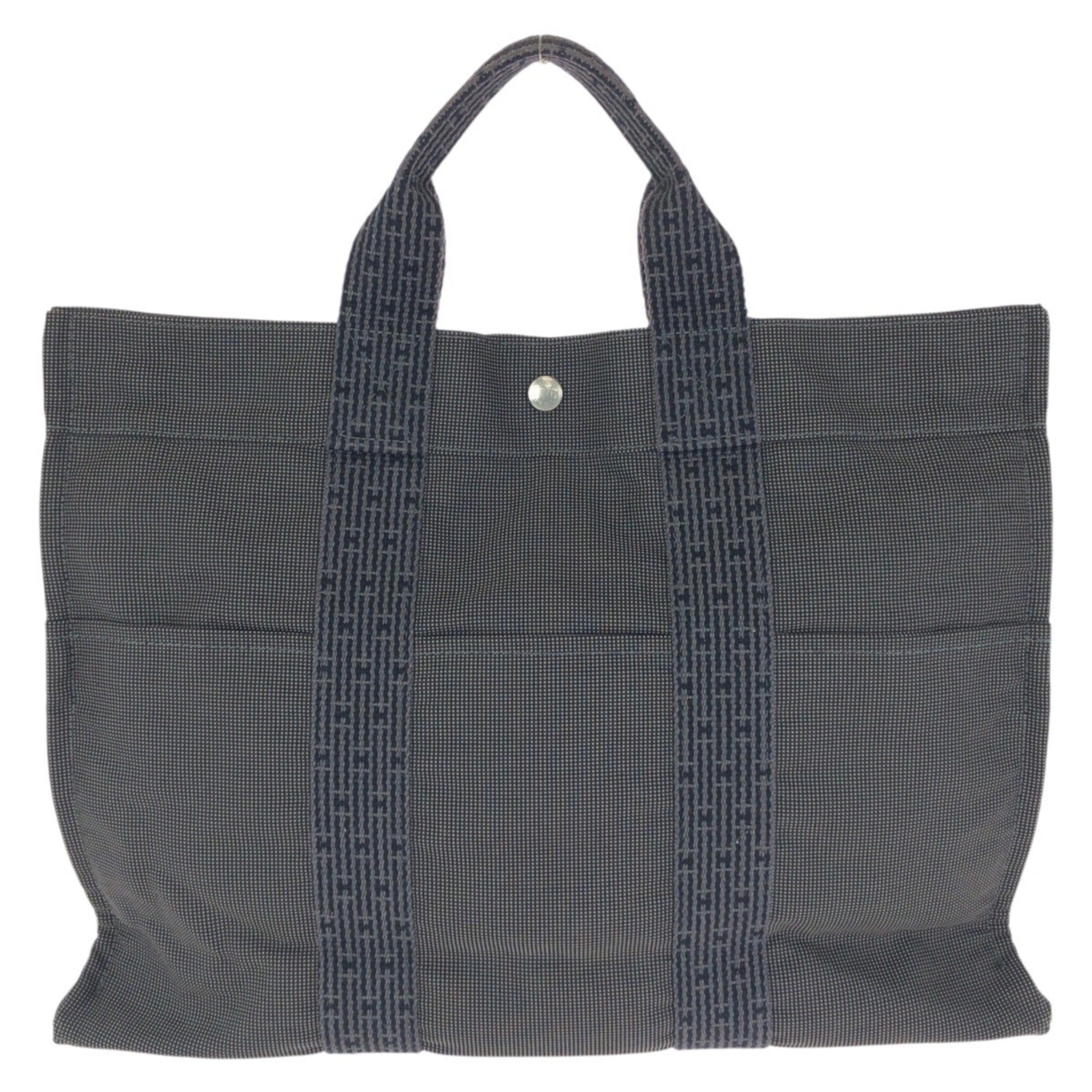 Hermes Gray Polyamide Polyester Handbag Tote Bag (Pre-Owned)