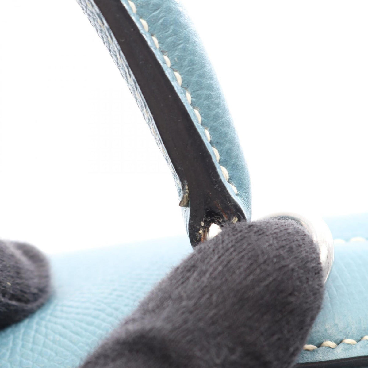 Hermes Blue Blue Jean Leather Epsom Leather Handbag (Pre-Owned)