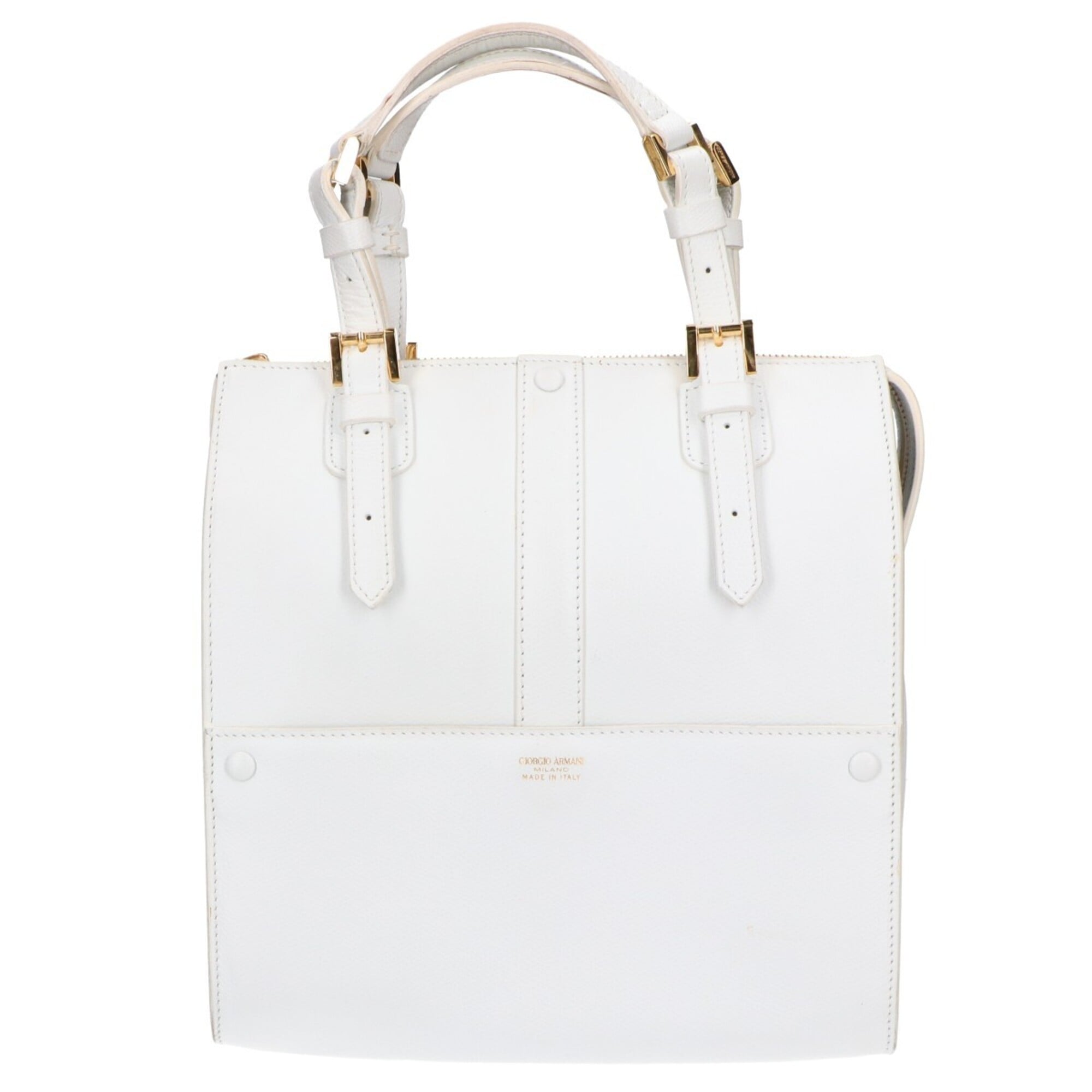 Giorgio Armani White Leather Handbag (Pre-Owned)